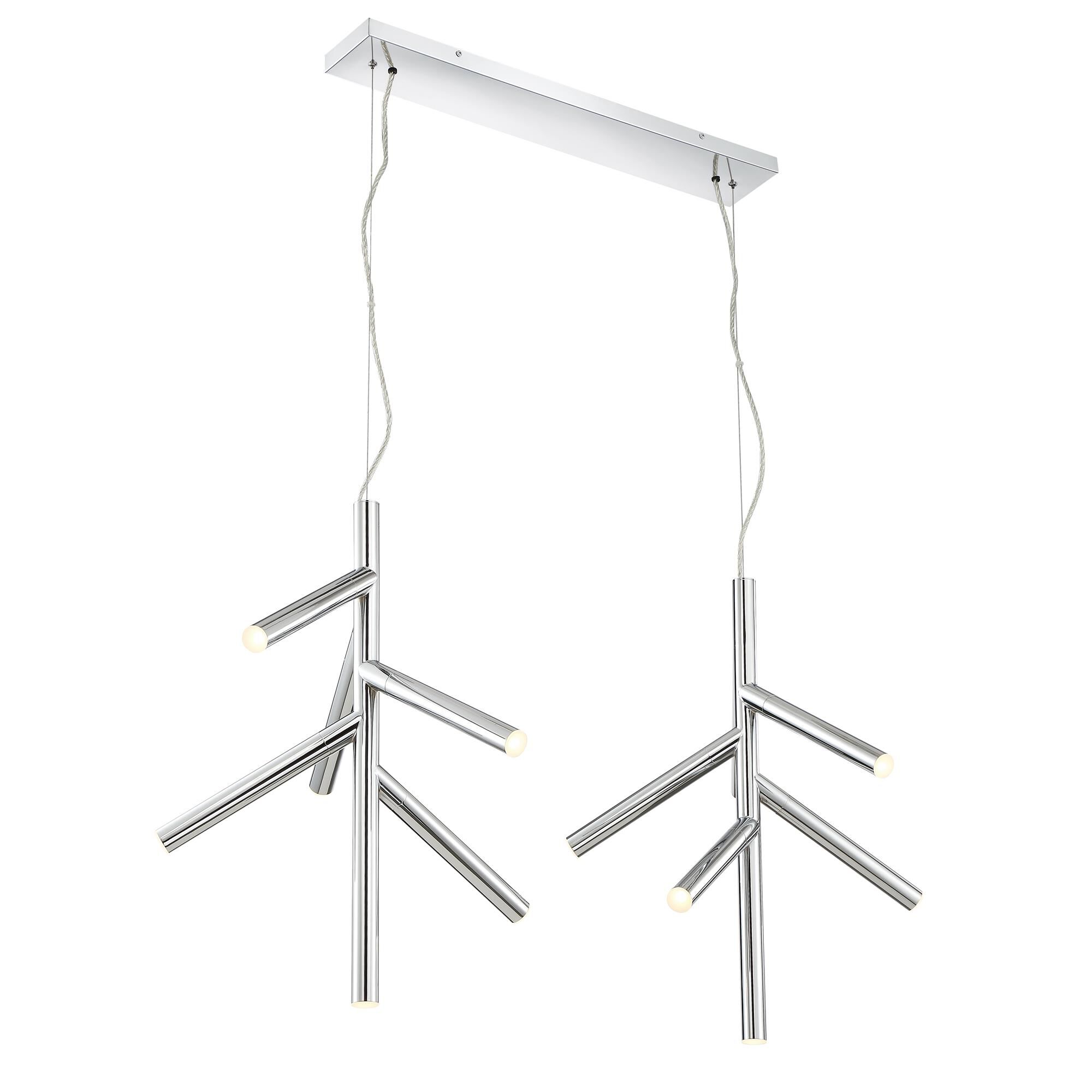 Shown in Chrome finish and Steel glass and Steel shade