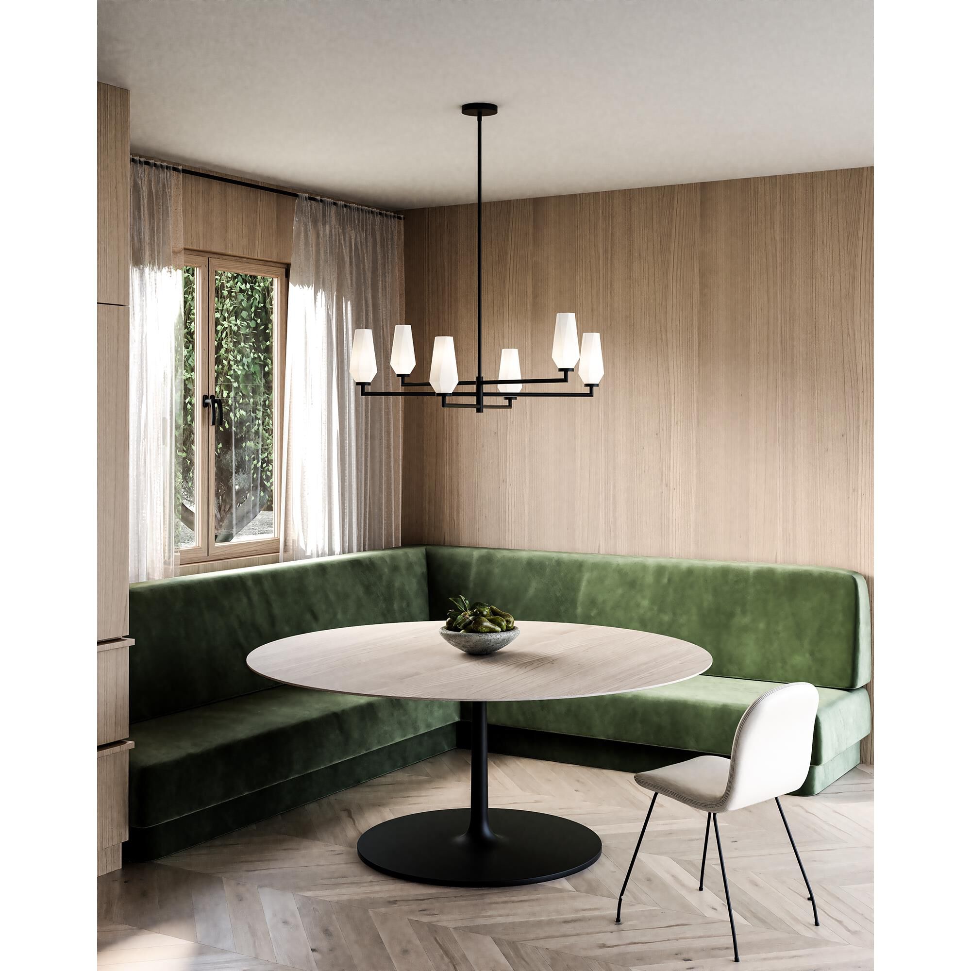 Shown in Brushed Gold/Opal Glass|matte Black/Opal Glass finish and Opal glass and Opal Glass shade