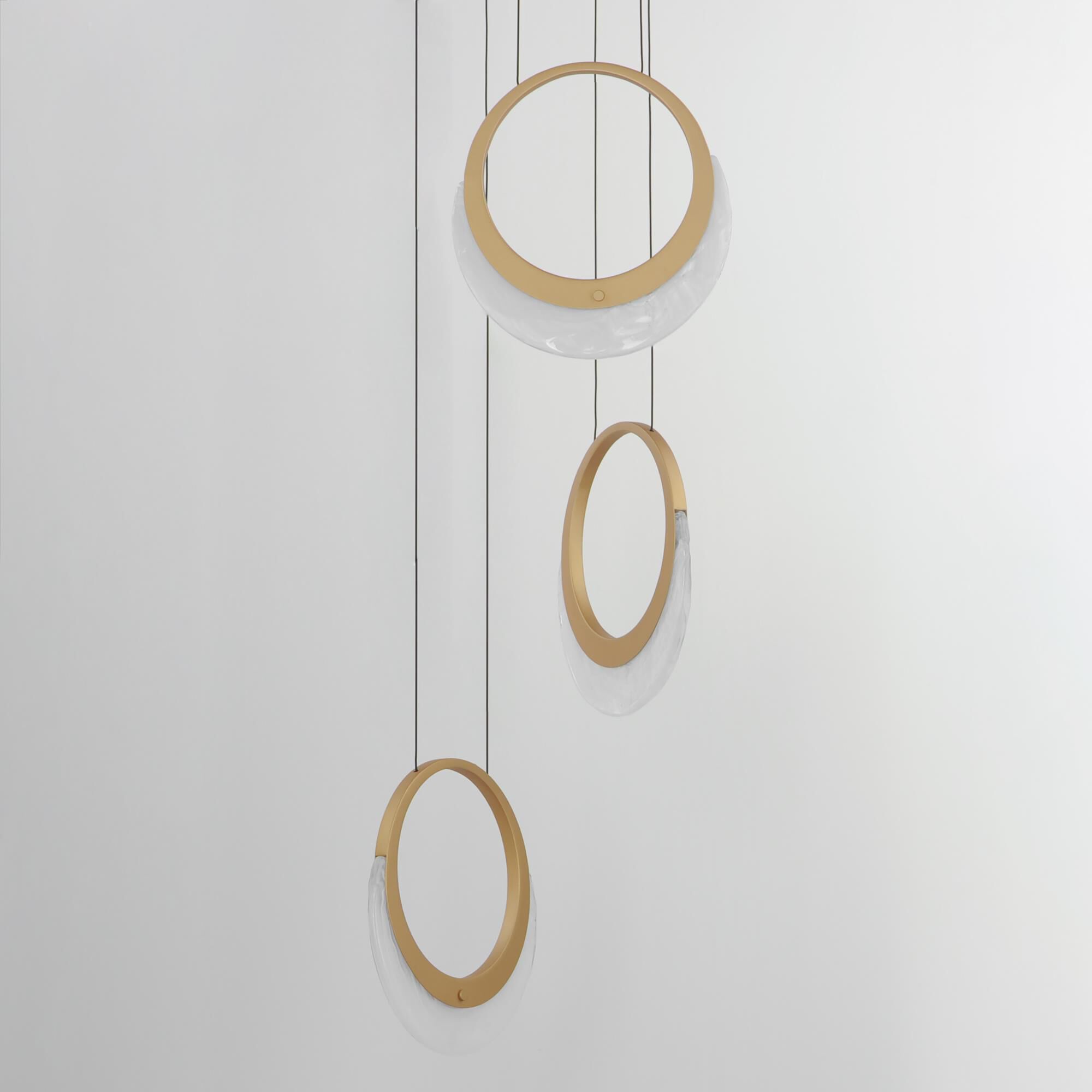 Shown in Gold finish and White Spiral glass