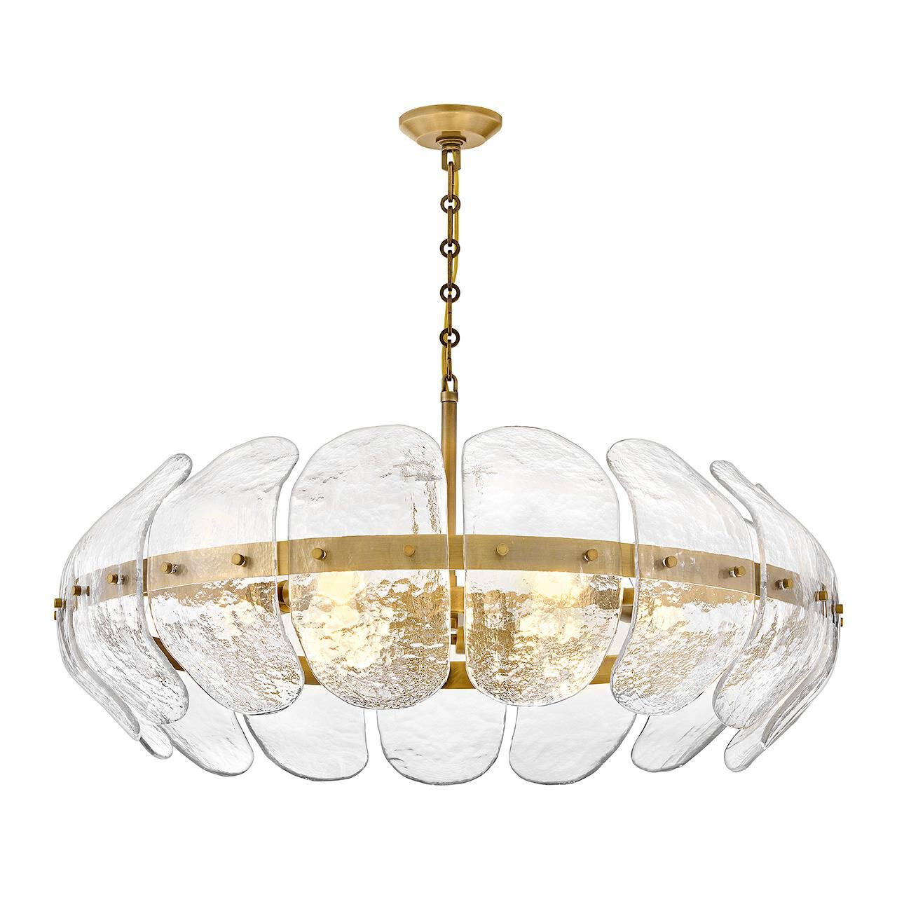 Shown in Heritage Brass finish and Clear glass