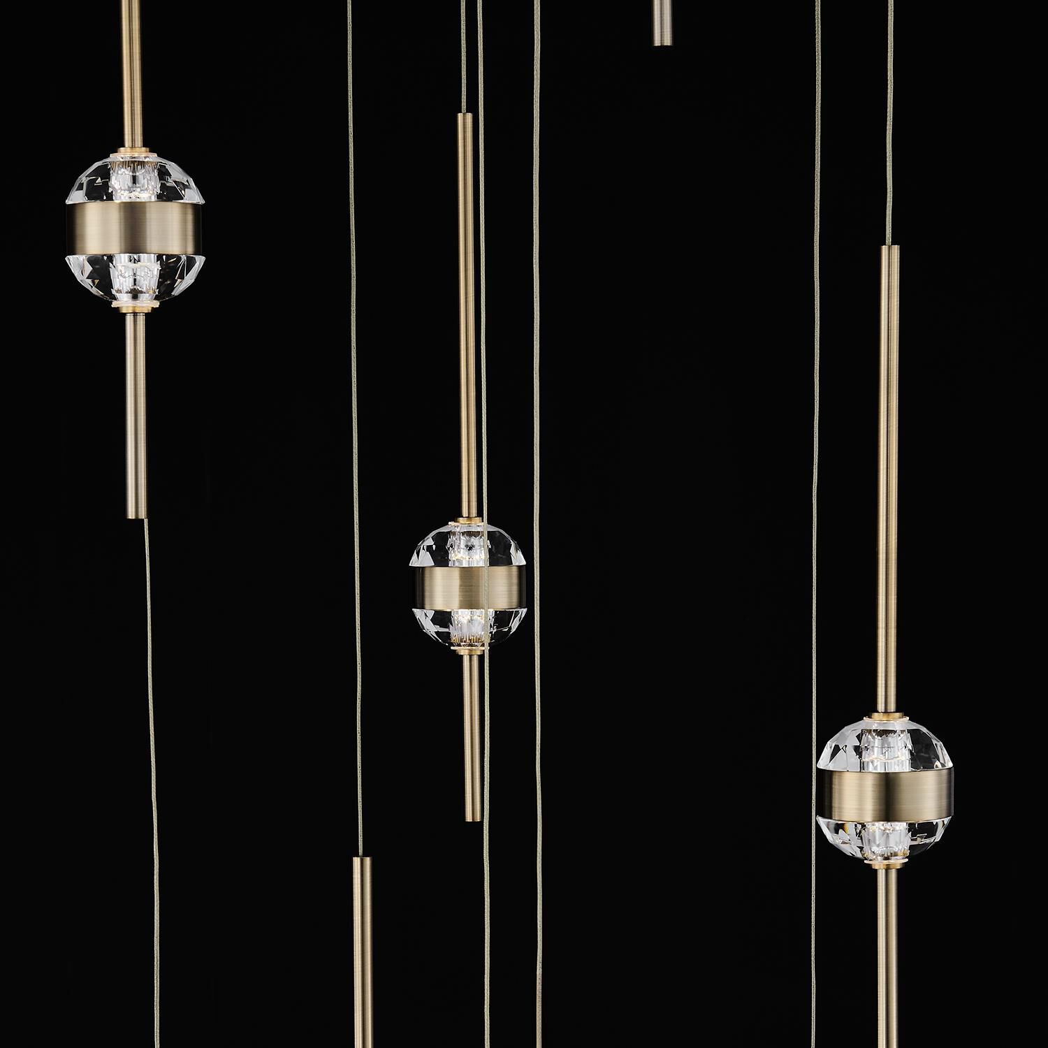 Shown in Winter Brass finish and Firenze Clear crystal