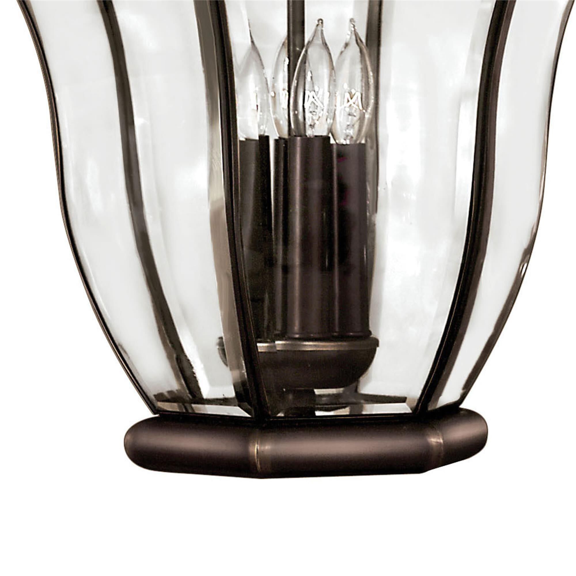 Shown in Copper Bronze finish and Clear, Bent, Beveled And Bound glass