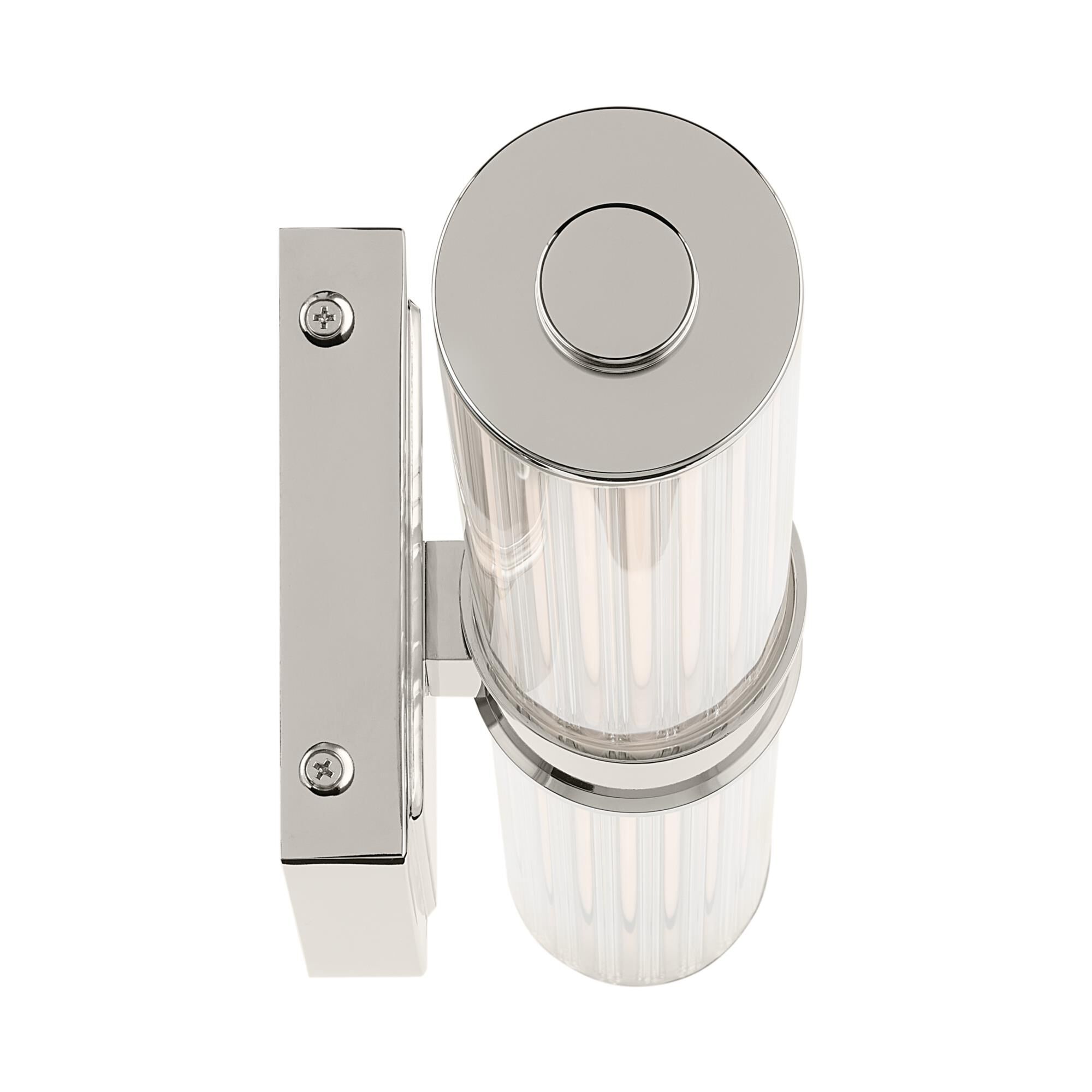 Shown in Polished Nickel finish and Clear Fluted glass