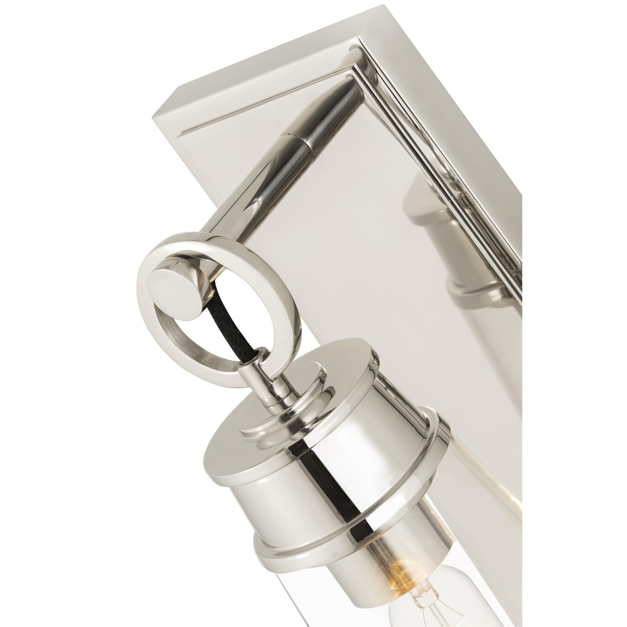 Shown in Polished Nickel finish and Glass shade