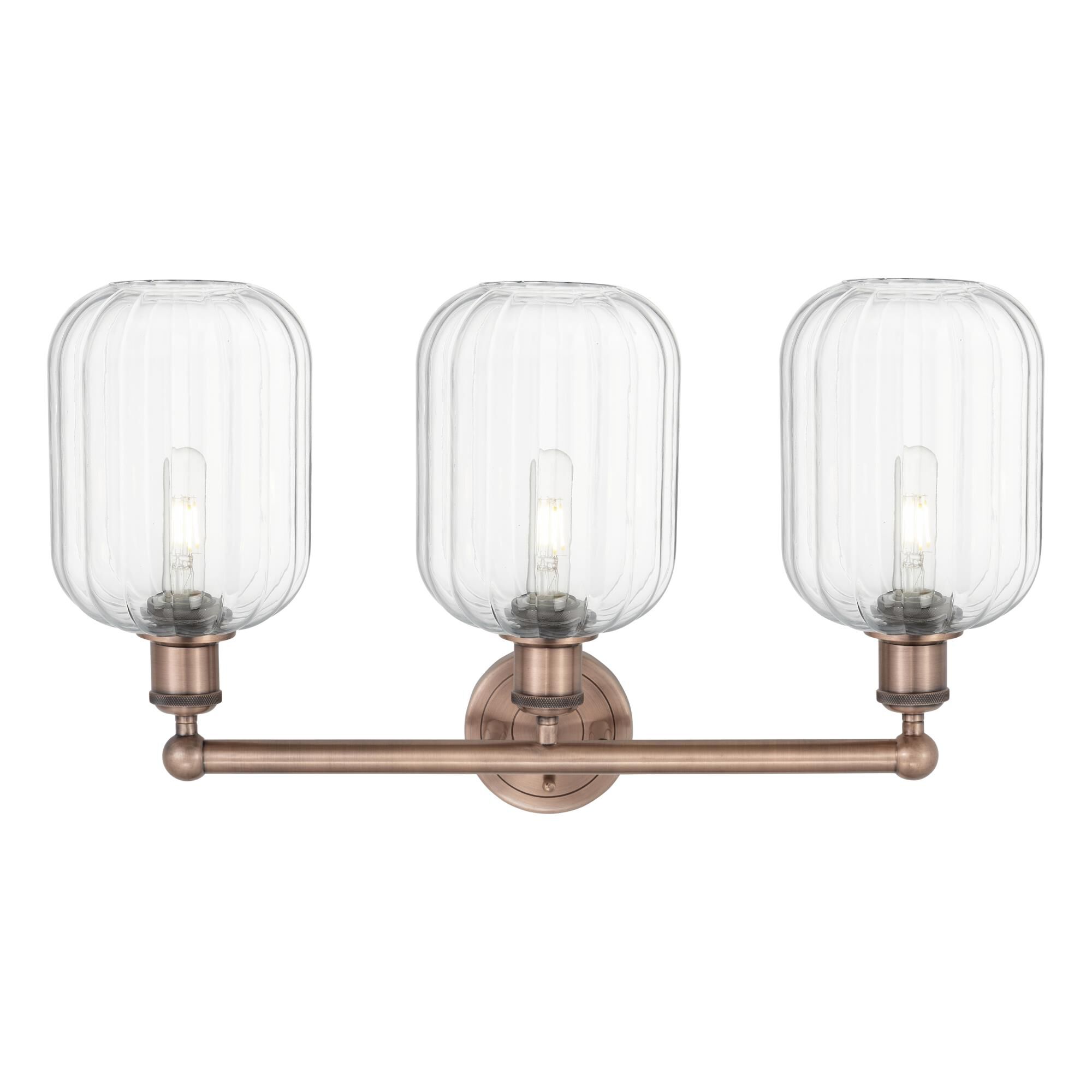 Shown in Antique Copper finish and Clear glass