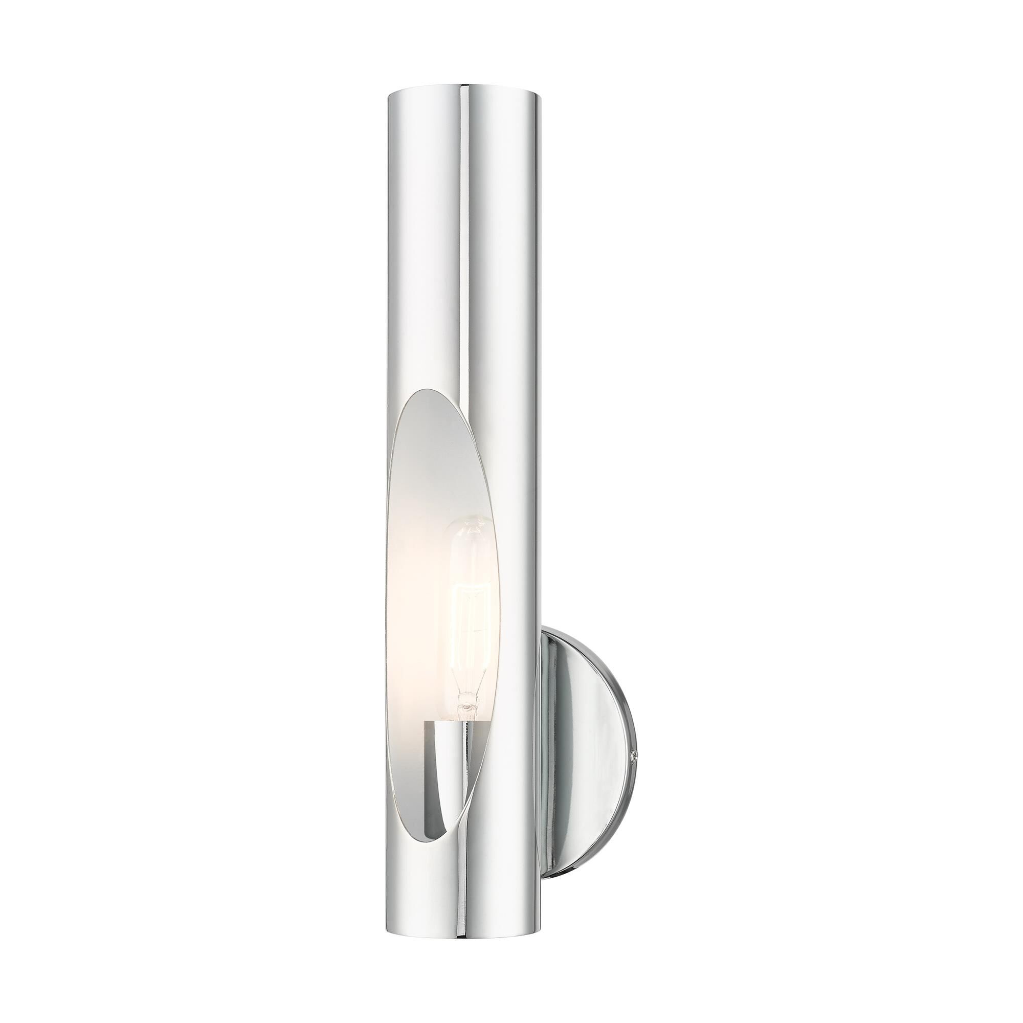 Shown in Polished Chrome finish and Hand Welded Polished Chrome  With Shiny White Finish Inside shade