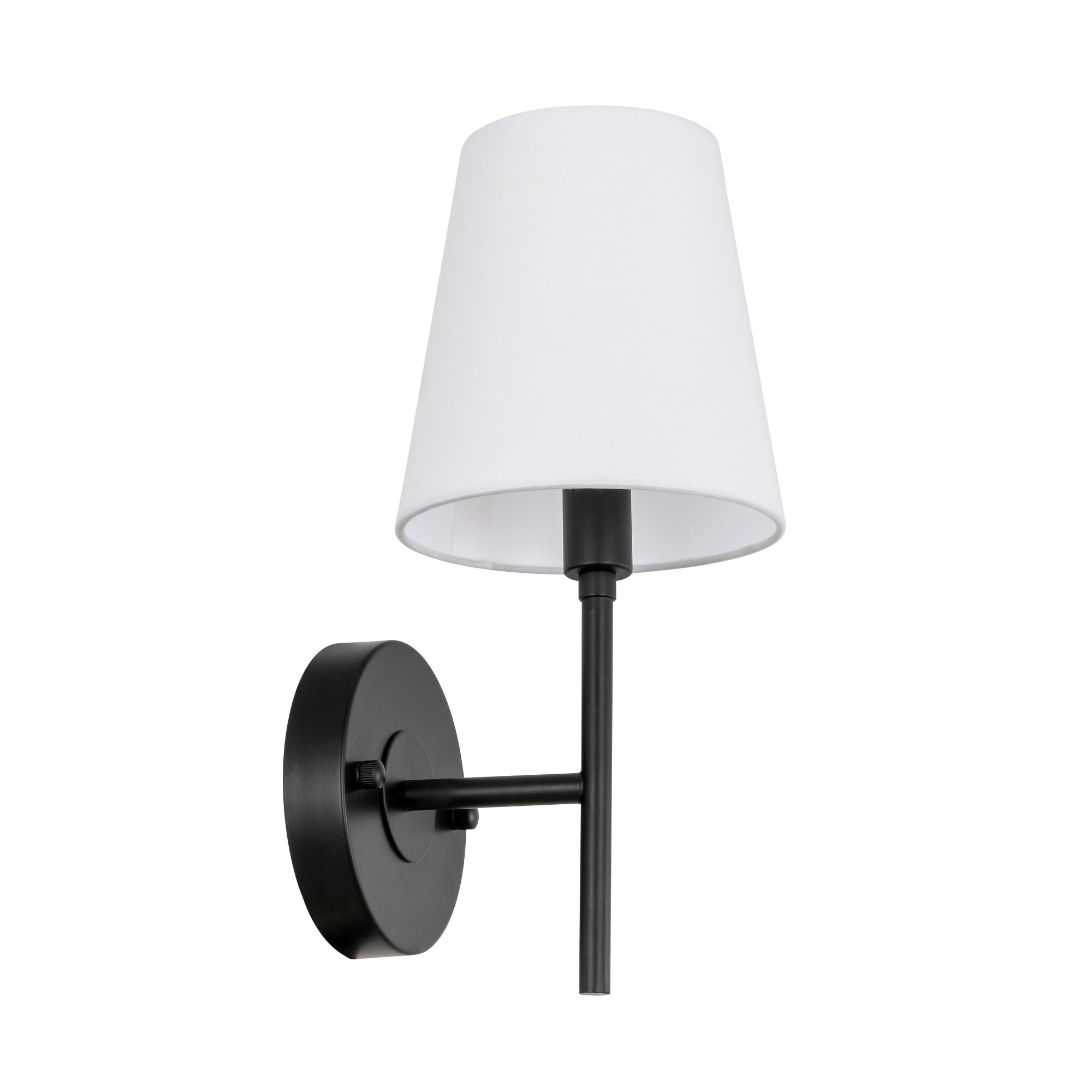 Shown in Black finish and White Fabric shade