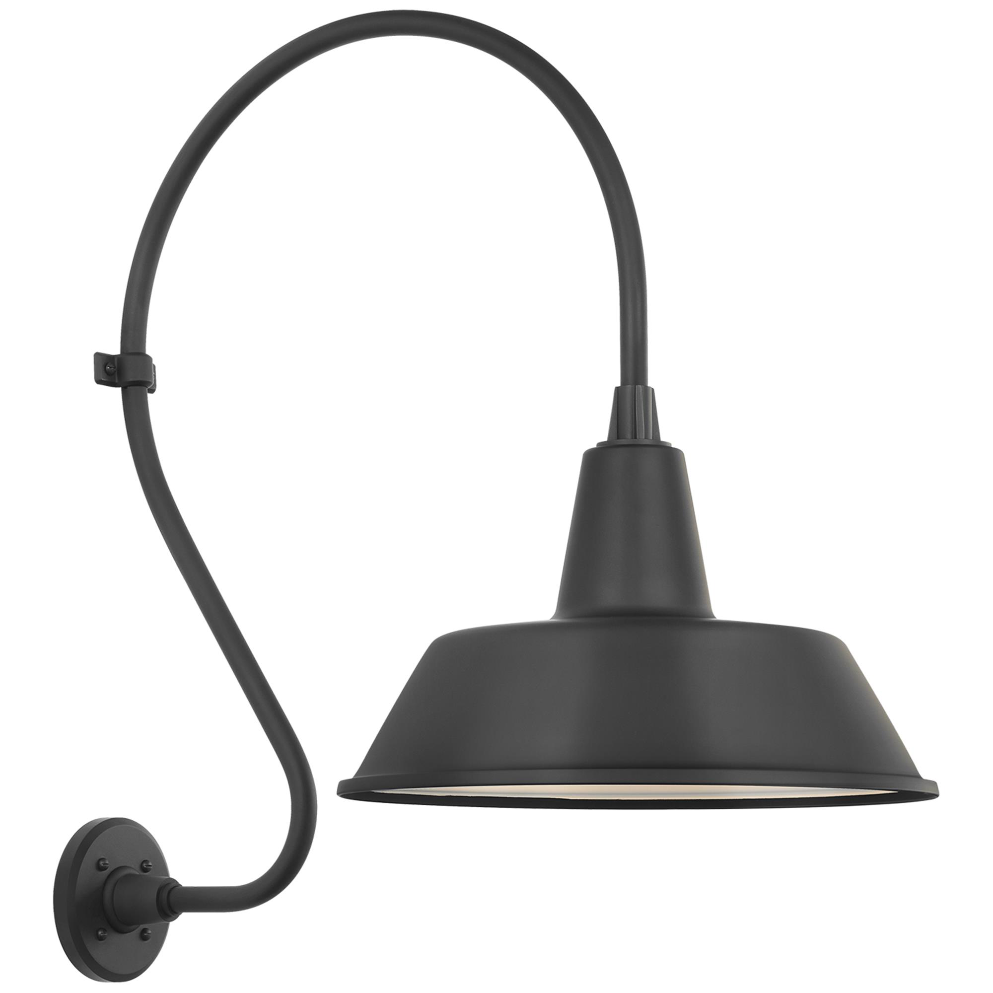 Shown in Matte Black finish and Black shade