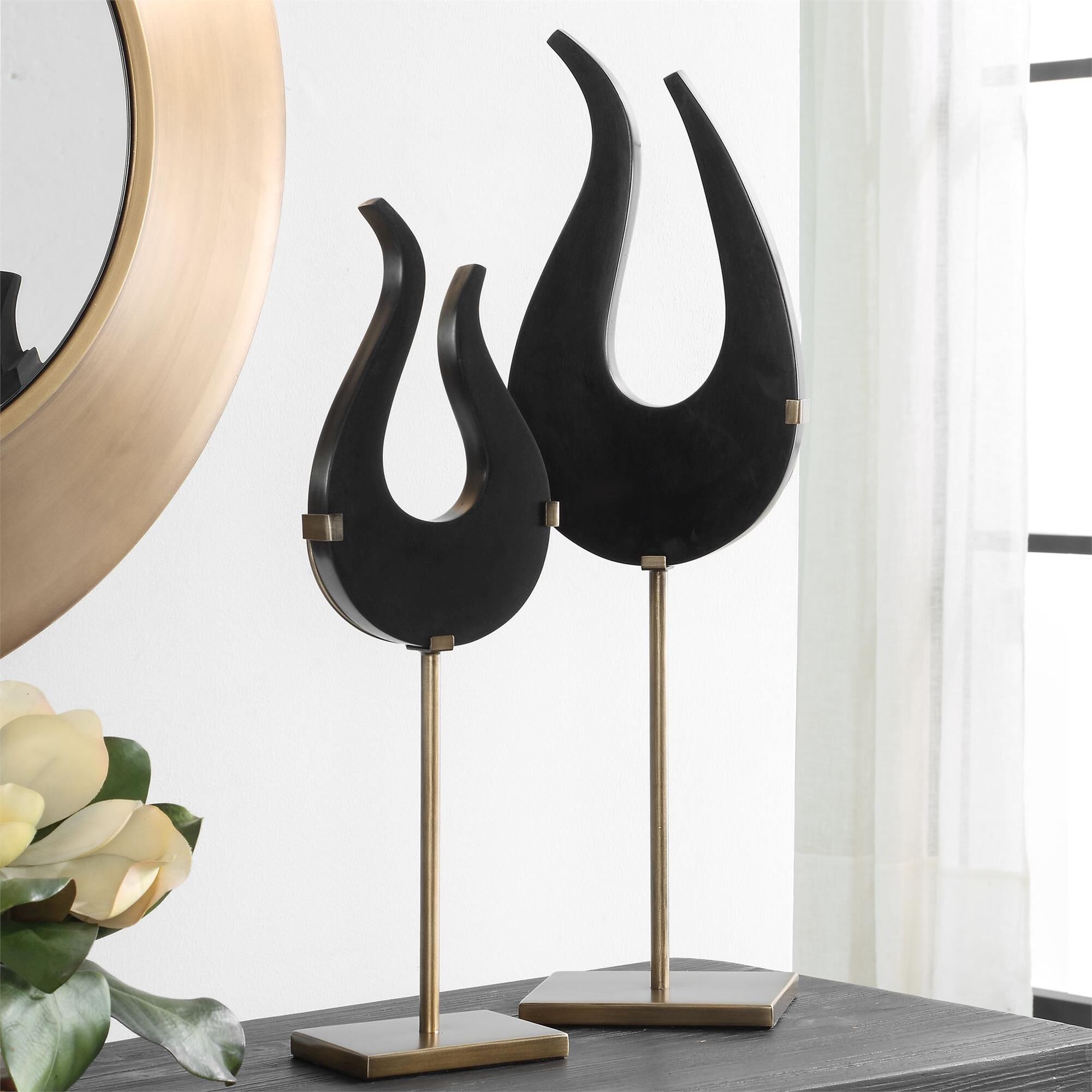 Black Figurine Set of 2,