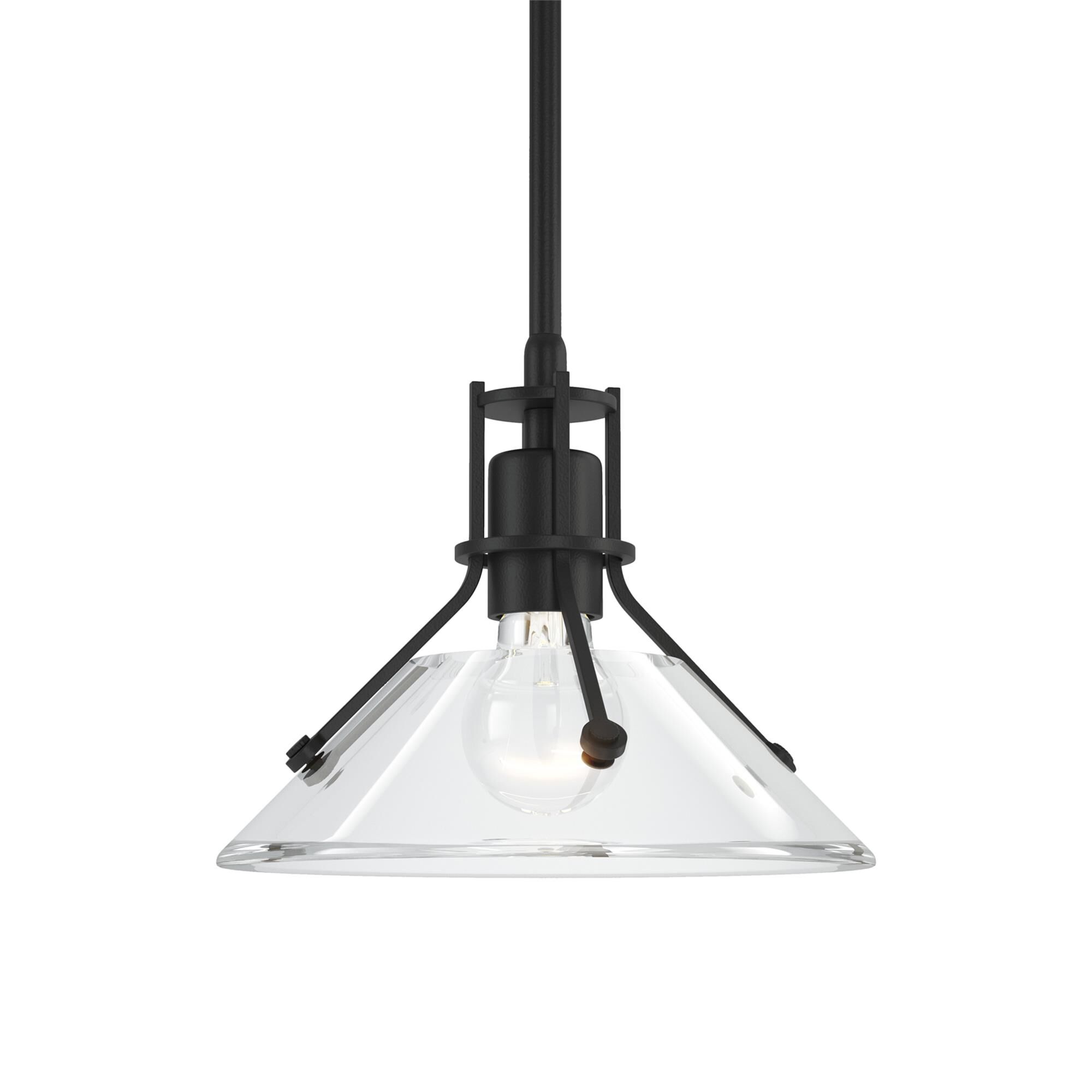 Shown in Black finish and Clear glass