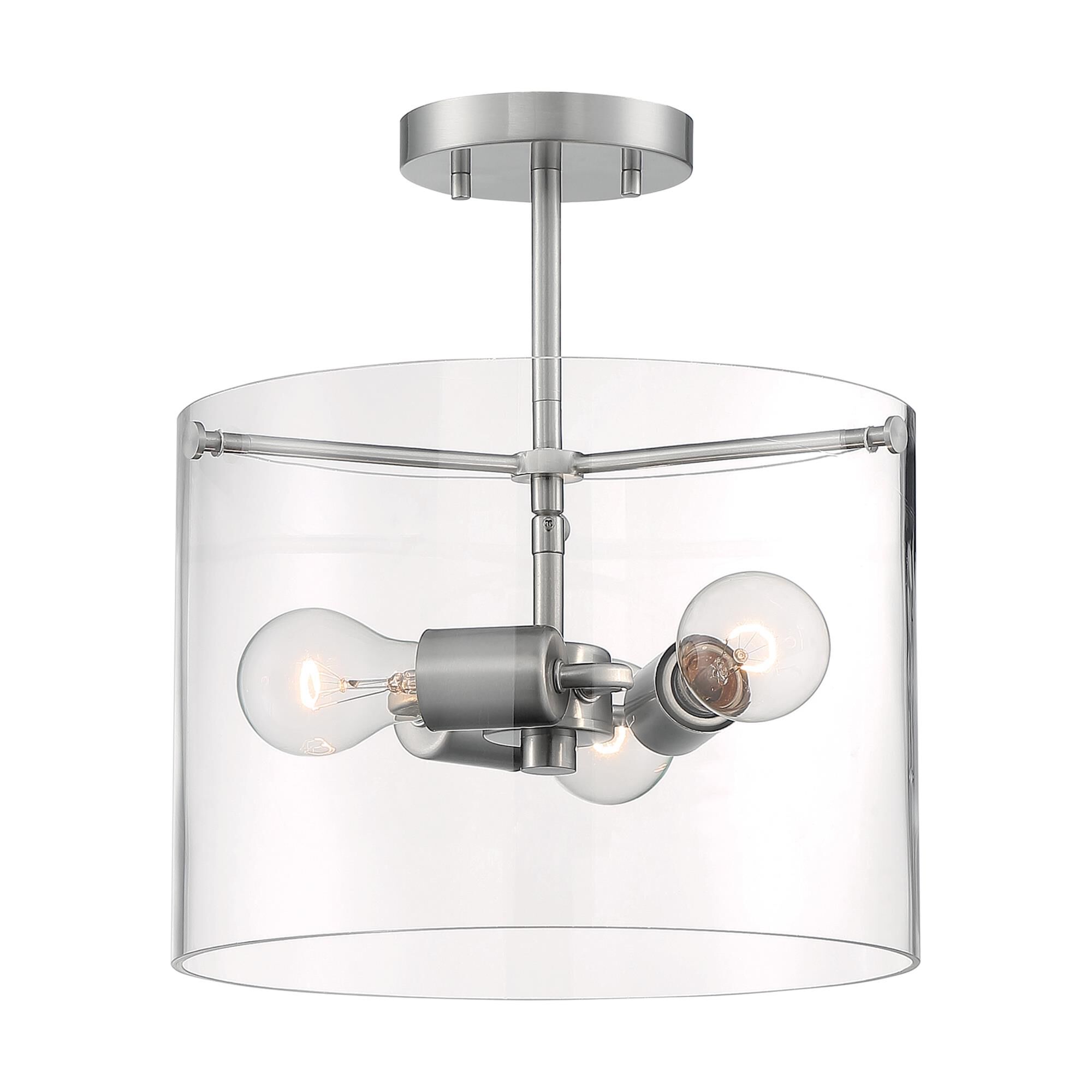 Sommerset 11 Inch 3 Light Semi Flush Mount by Nuvo Lighting