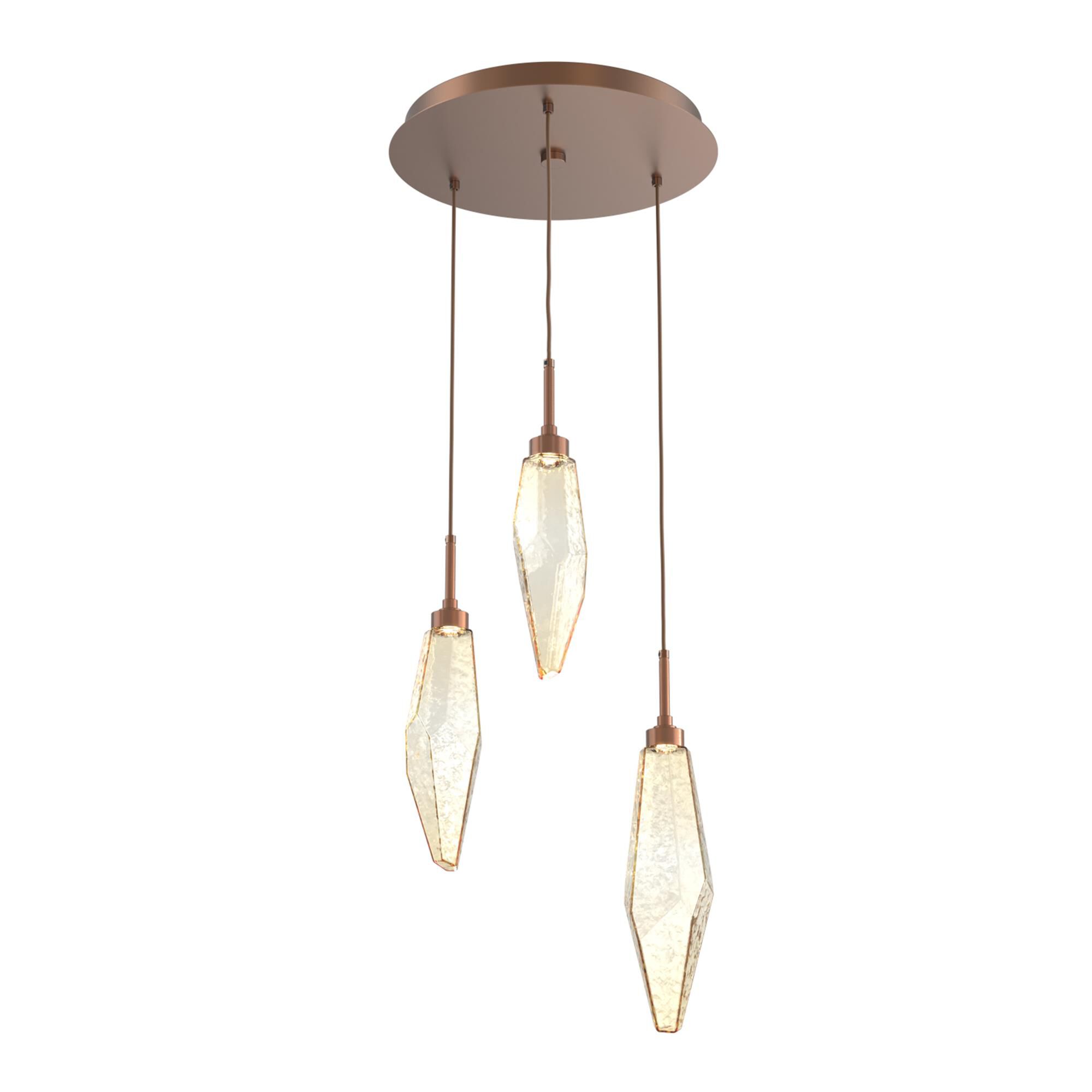 Shown in Burnished Bronze finish and Chilled Blown And Amber glass