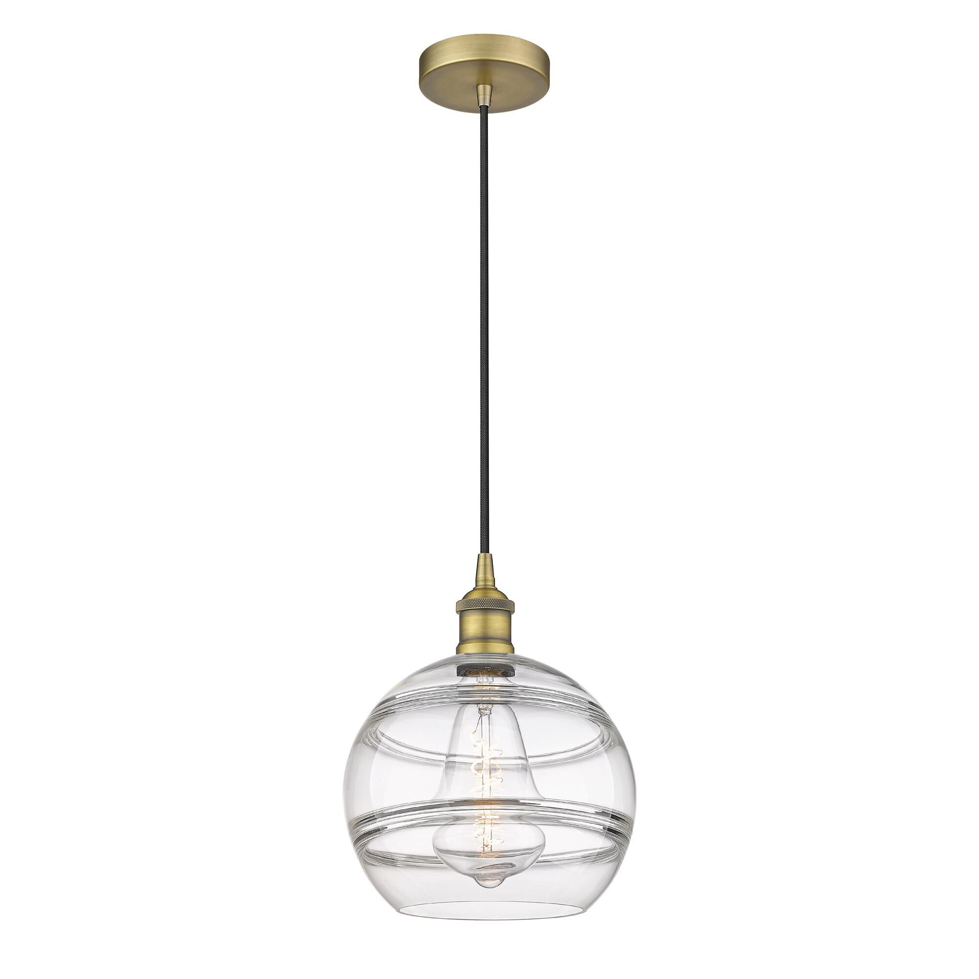 Shown in Brushed Brass finish and Clear glass