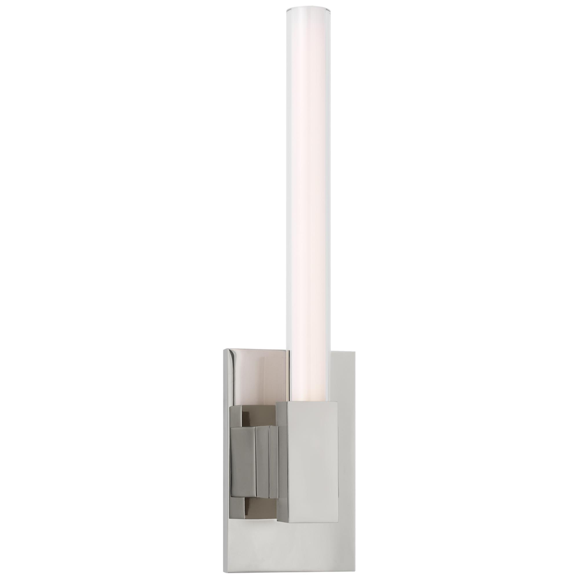 Shown in Polished Nickel finish and White glass