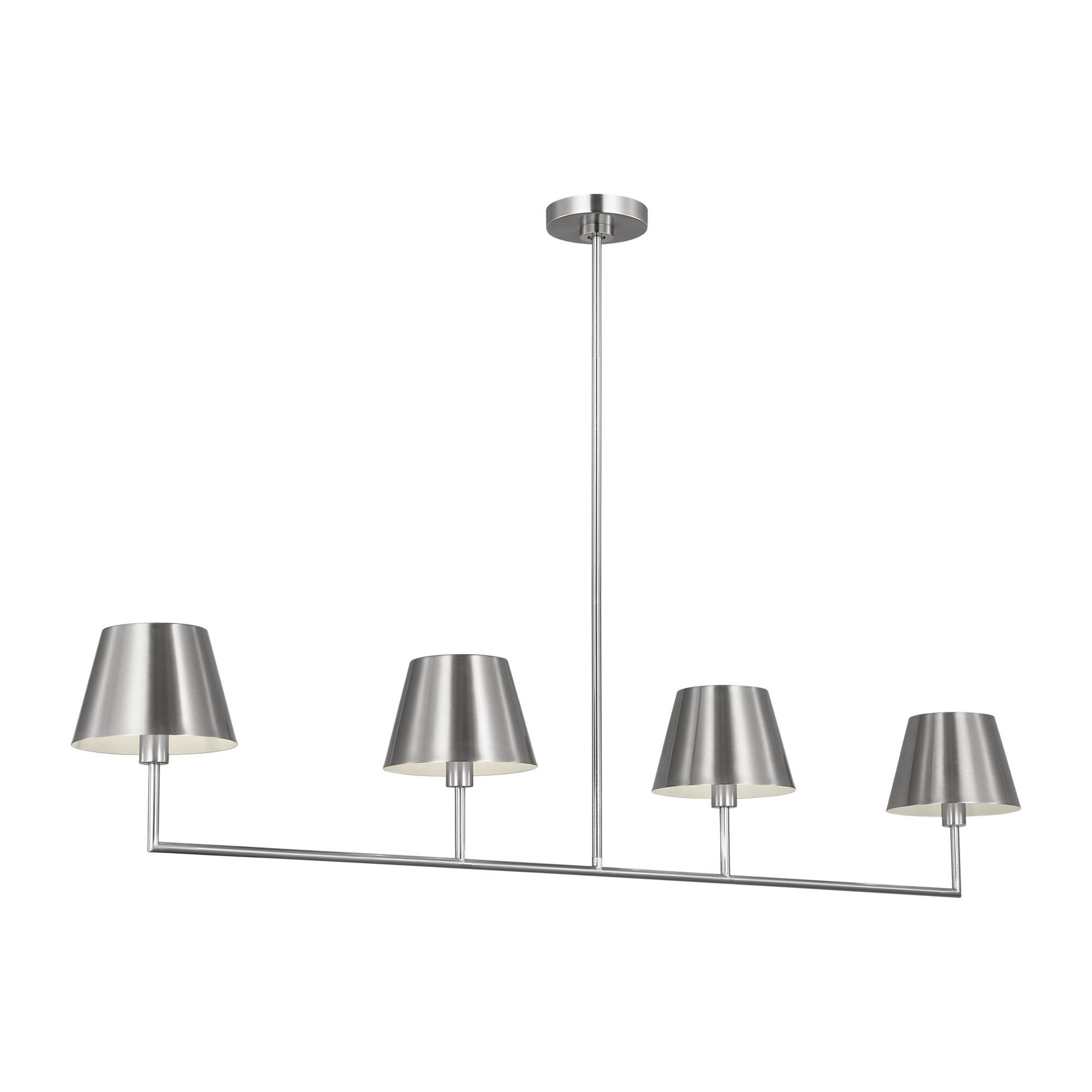 Shown in Brushed Nickel finish and Brushed Nickel shade