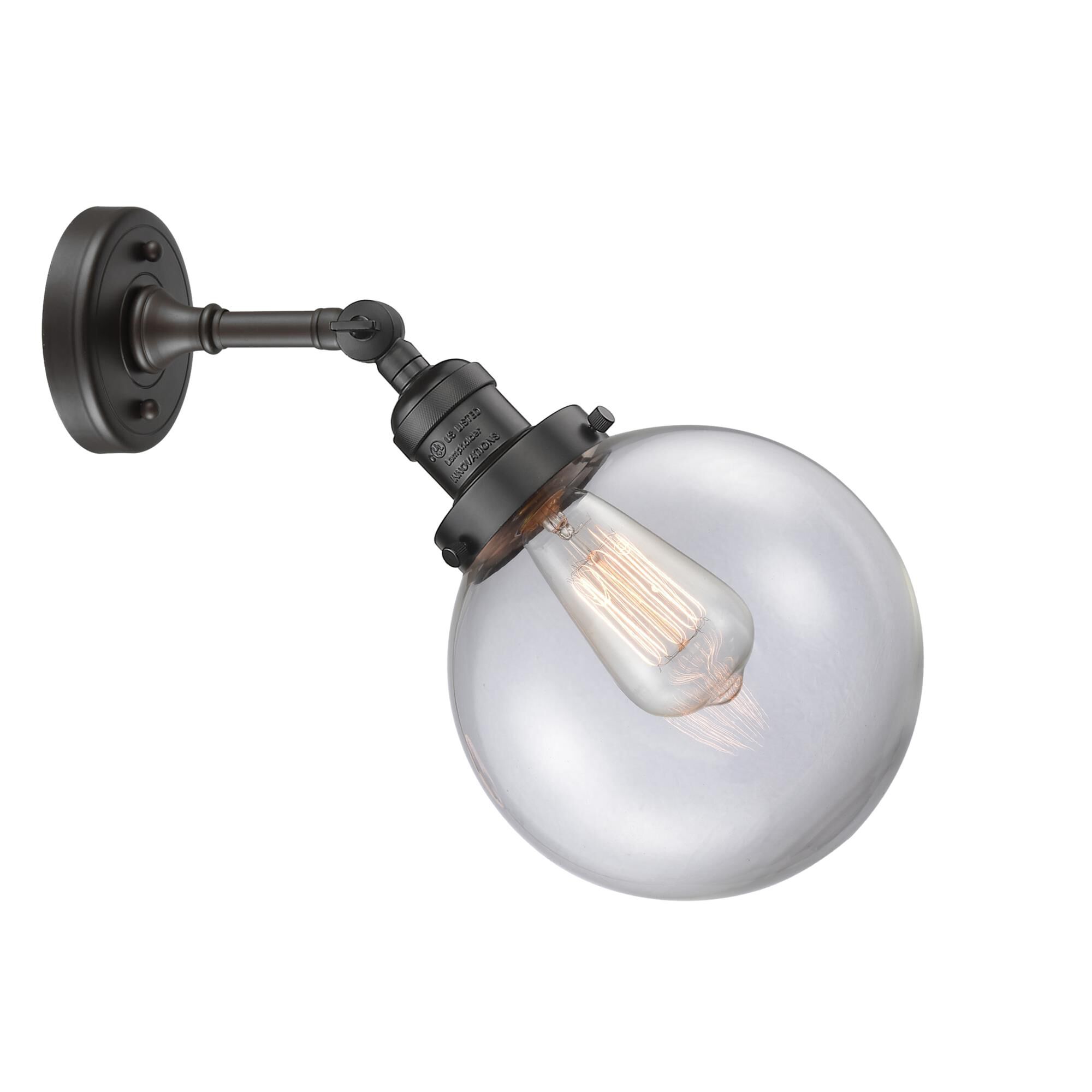 Shown in Oil Rubbed Bronze finish and Clear glass and No Accent accent