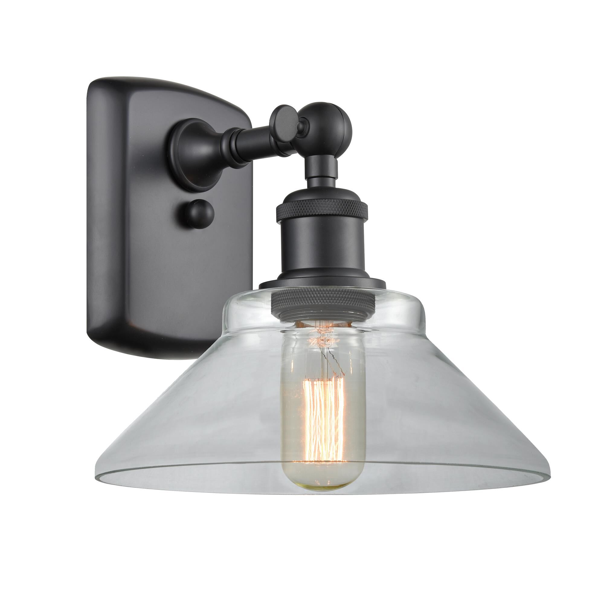 Shown in Matte Black finish and Clear glass