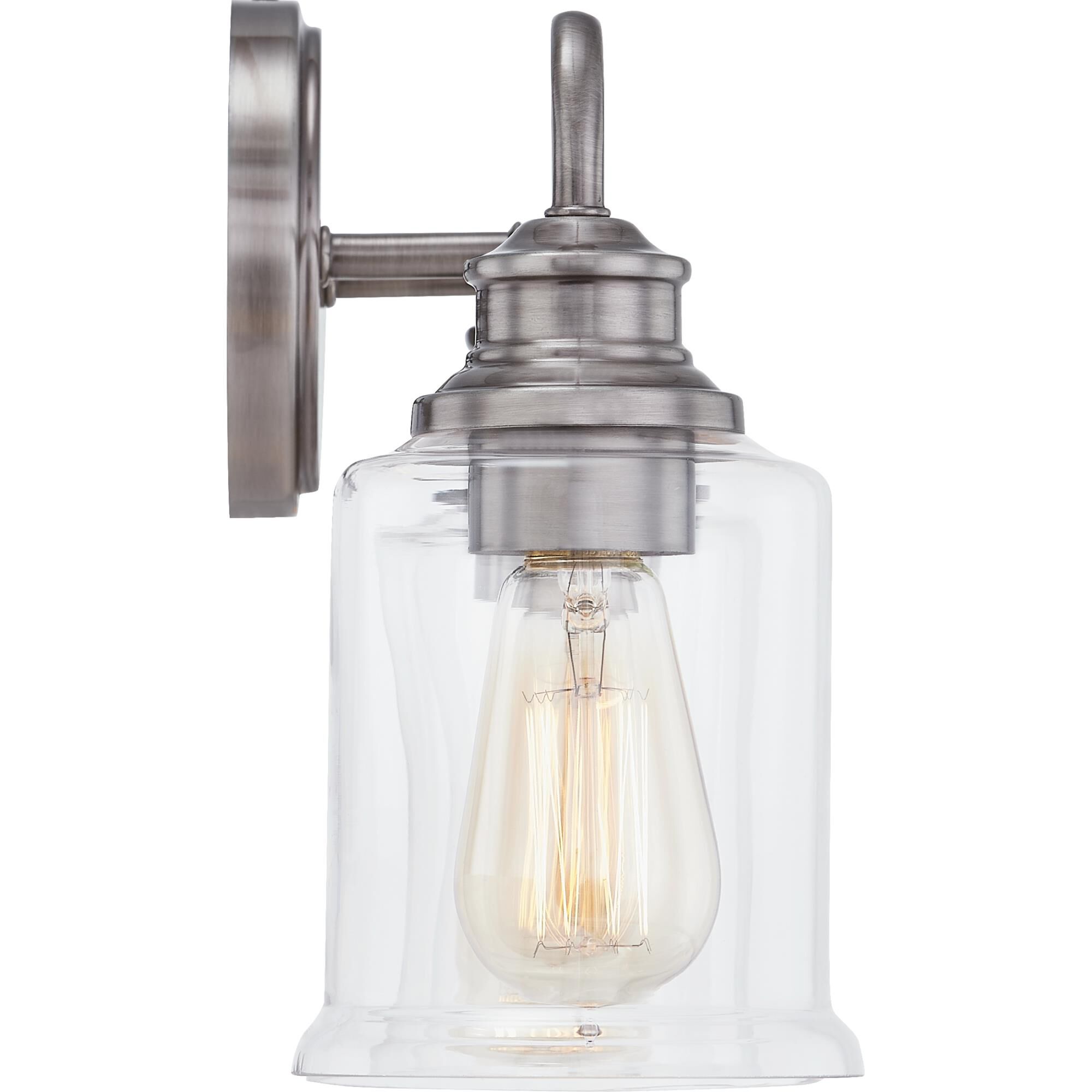 Shown in Polished Antique Nickel finish and Clear Glass shade