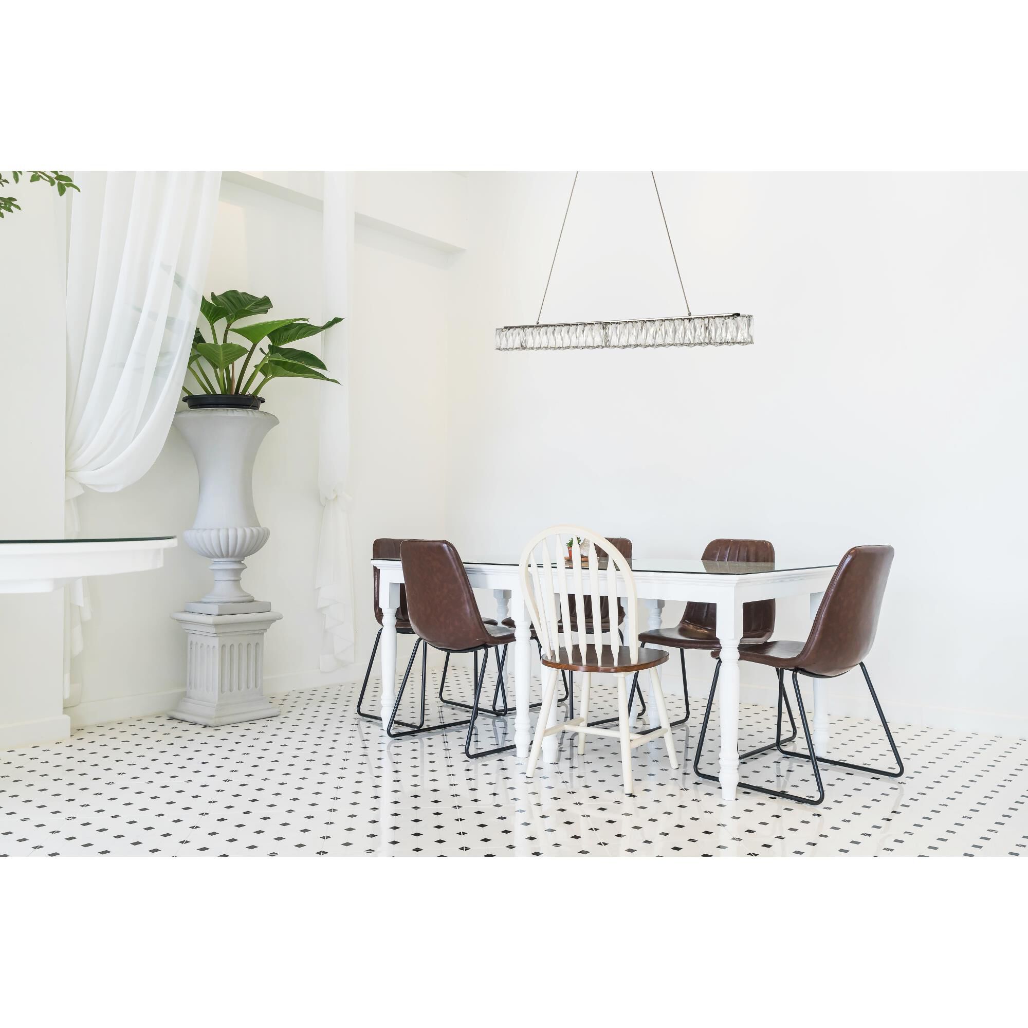 Monroe 38 Inch 1 Light LED Linear Suspension Light by Elegant Lighting