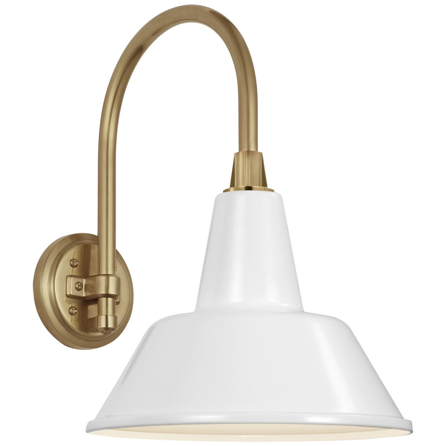 Shown in Hand-Rubbed Antique Brass finish and White Bowers shade