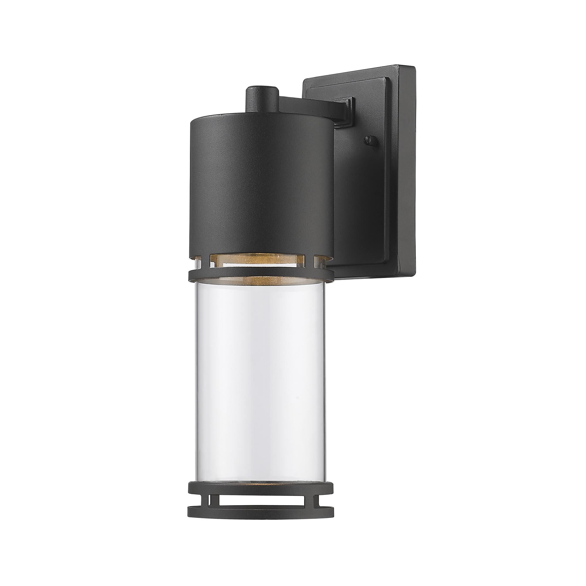 Shown in Black finish and Glass shade