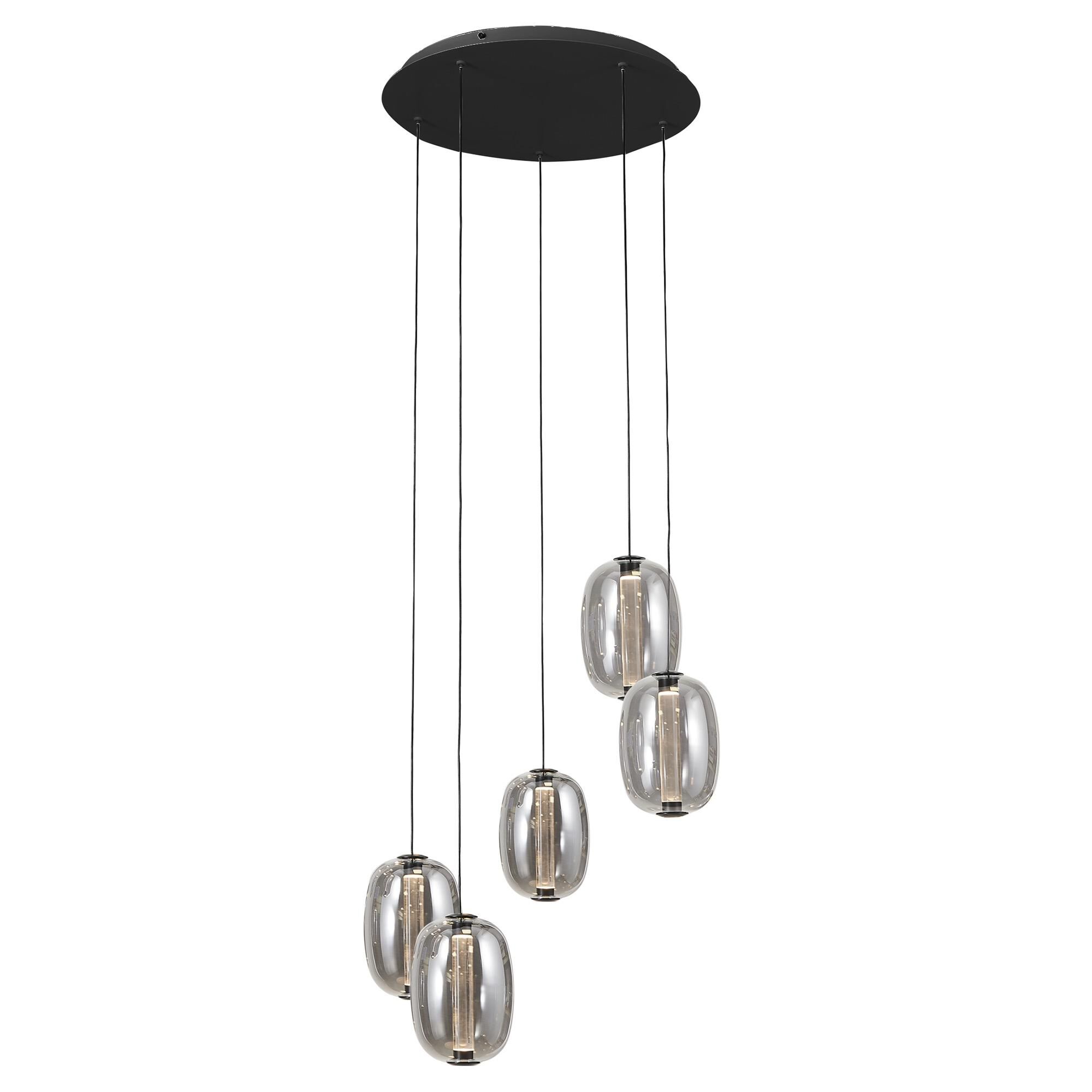 Shown in Black finish and Dark Smoke glass