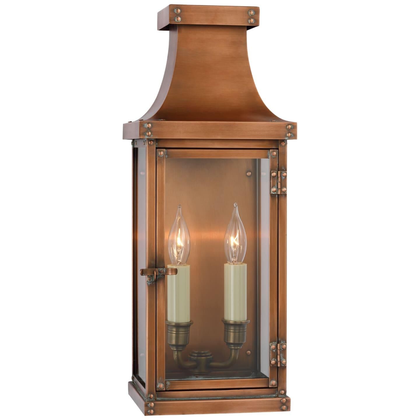 Shown in Natural Copper finish and Clear glass
