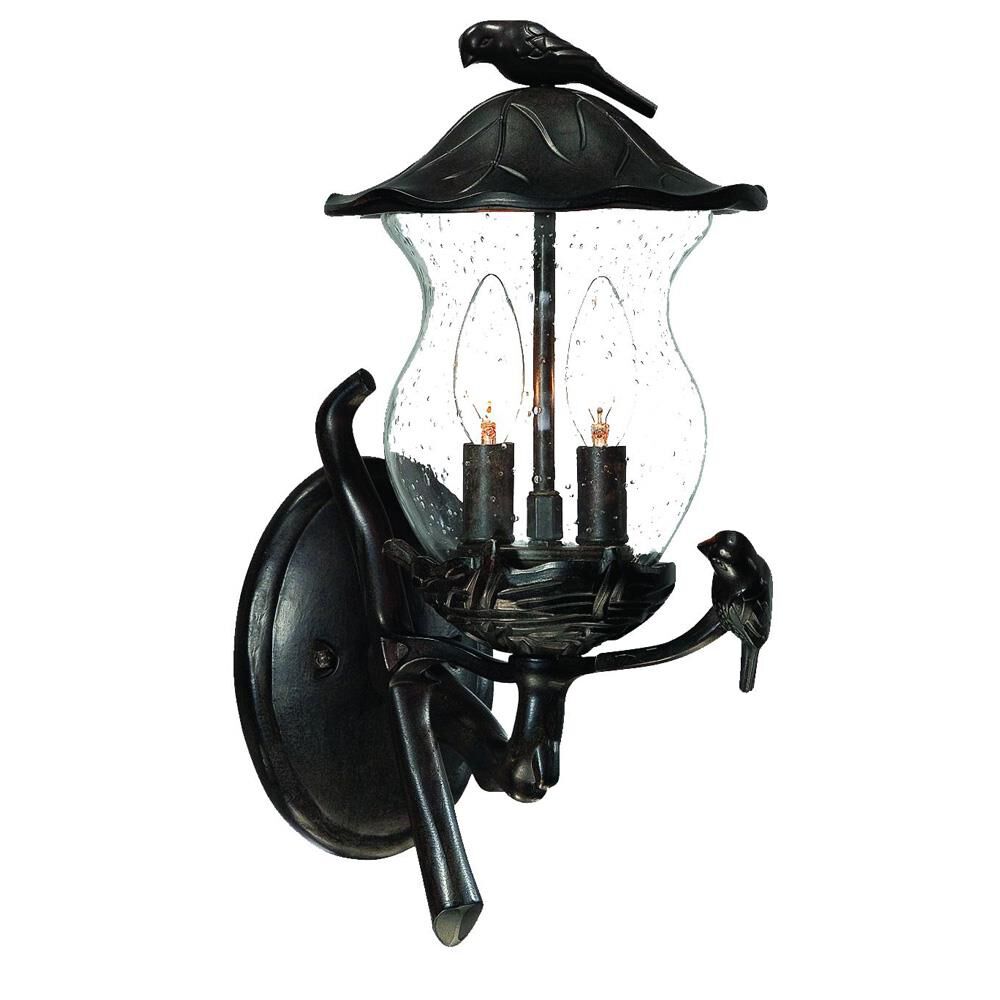 Shown in Black Coral finish and Clear glass and Clear Glass Globe shade