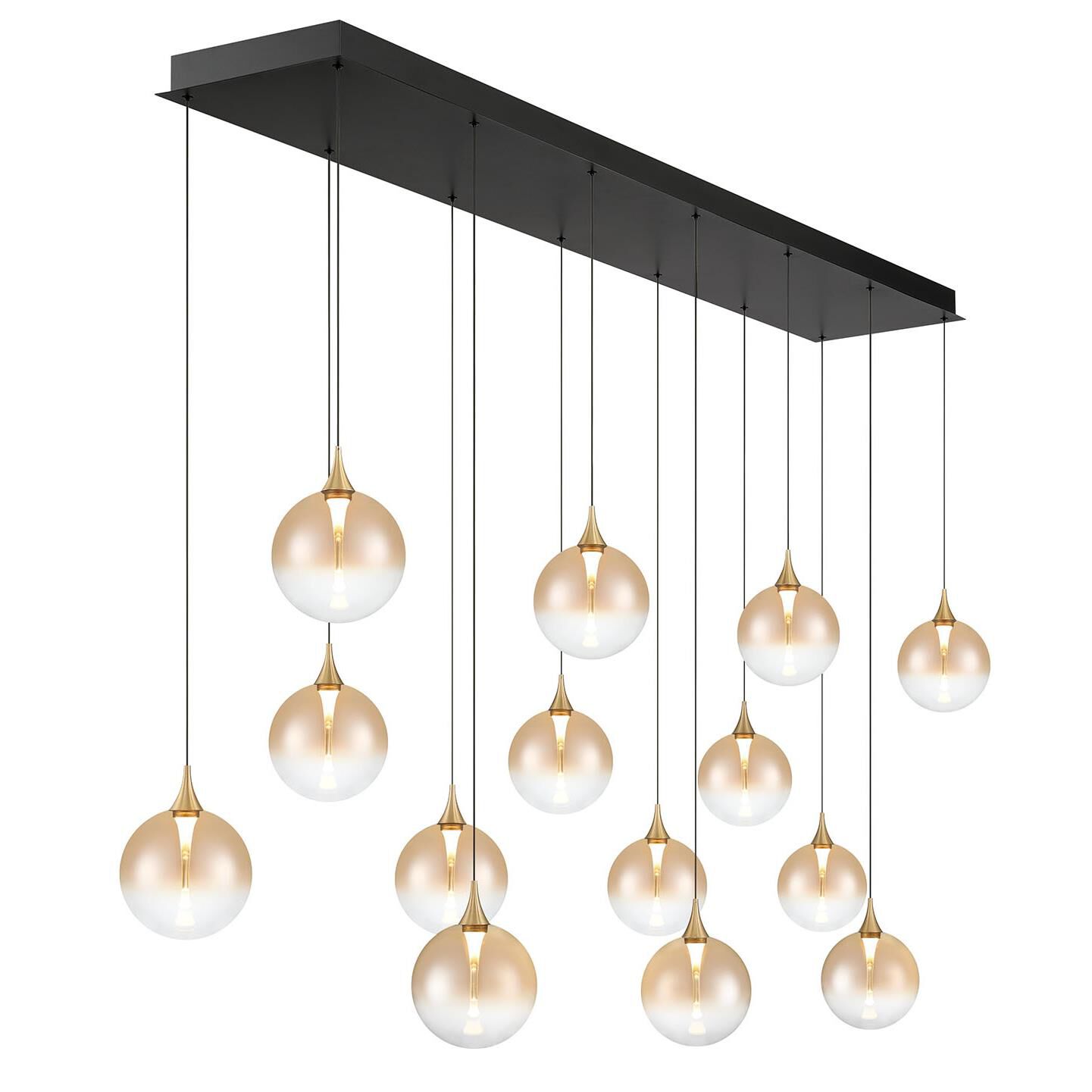 Shown in Gold finish and Amber glass