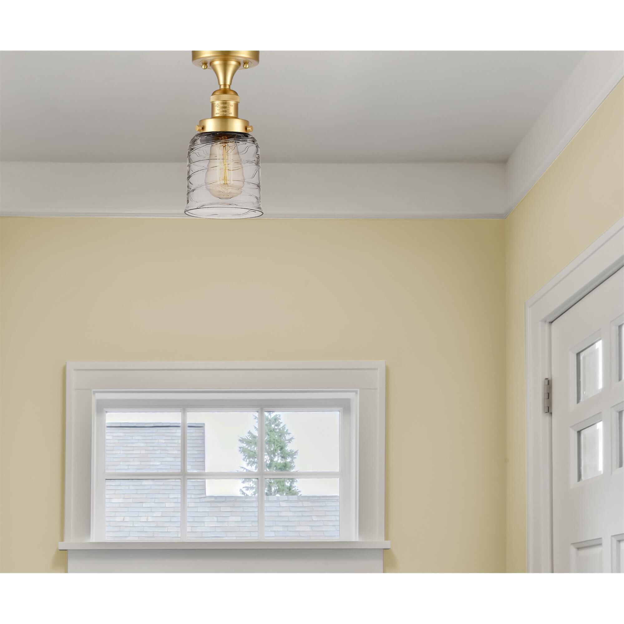 Shown in Satin Gold finish and Clear glass