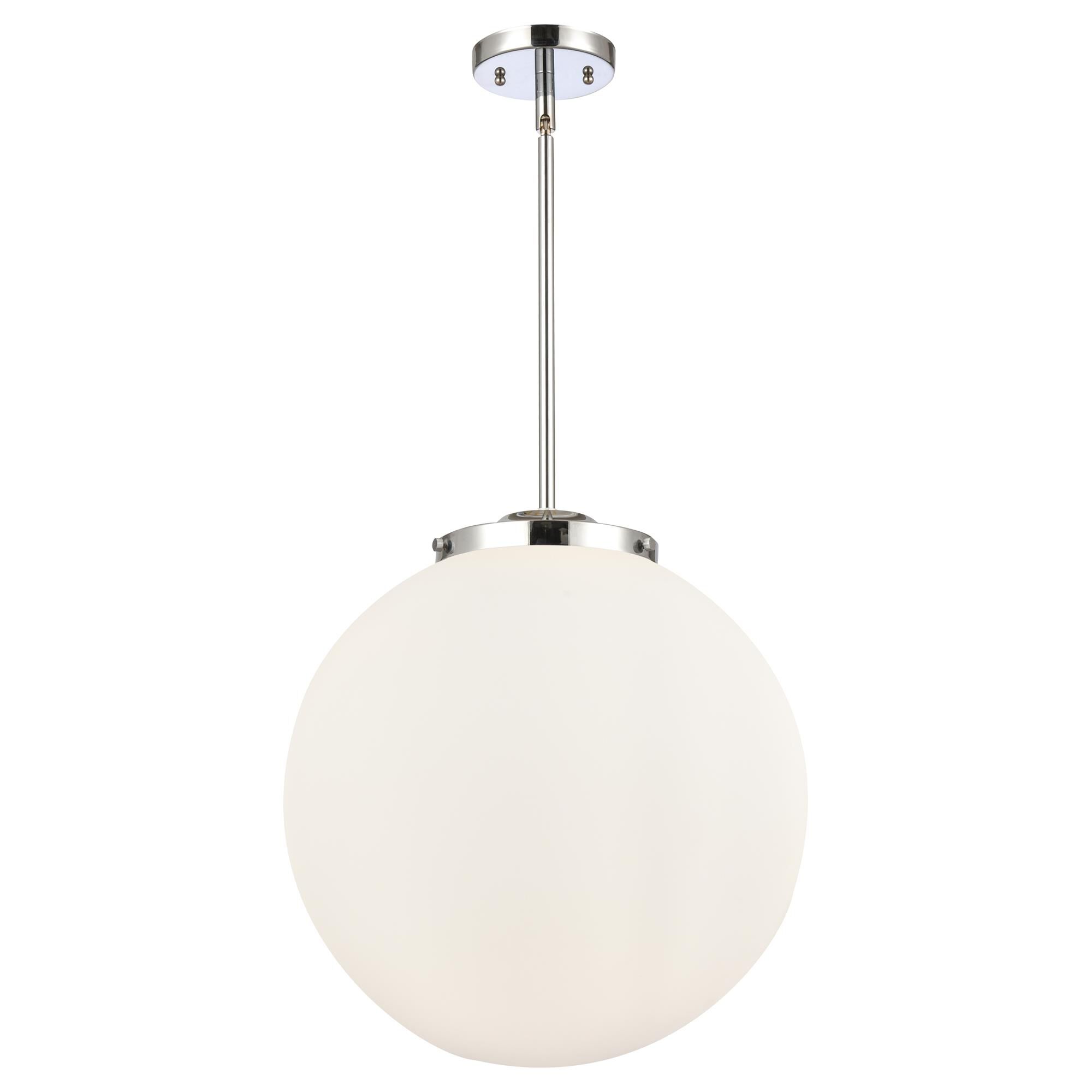 Shown in Polished Chrome finish and Matte White glass
