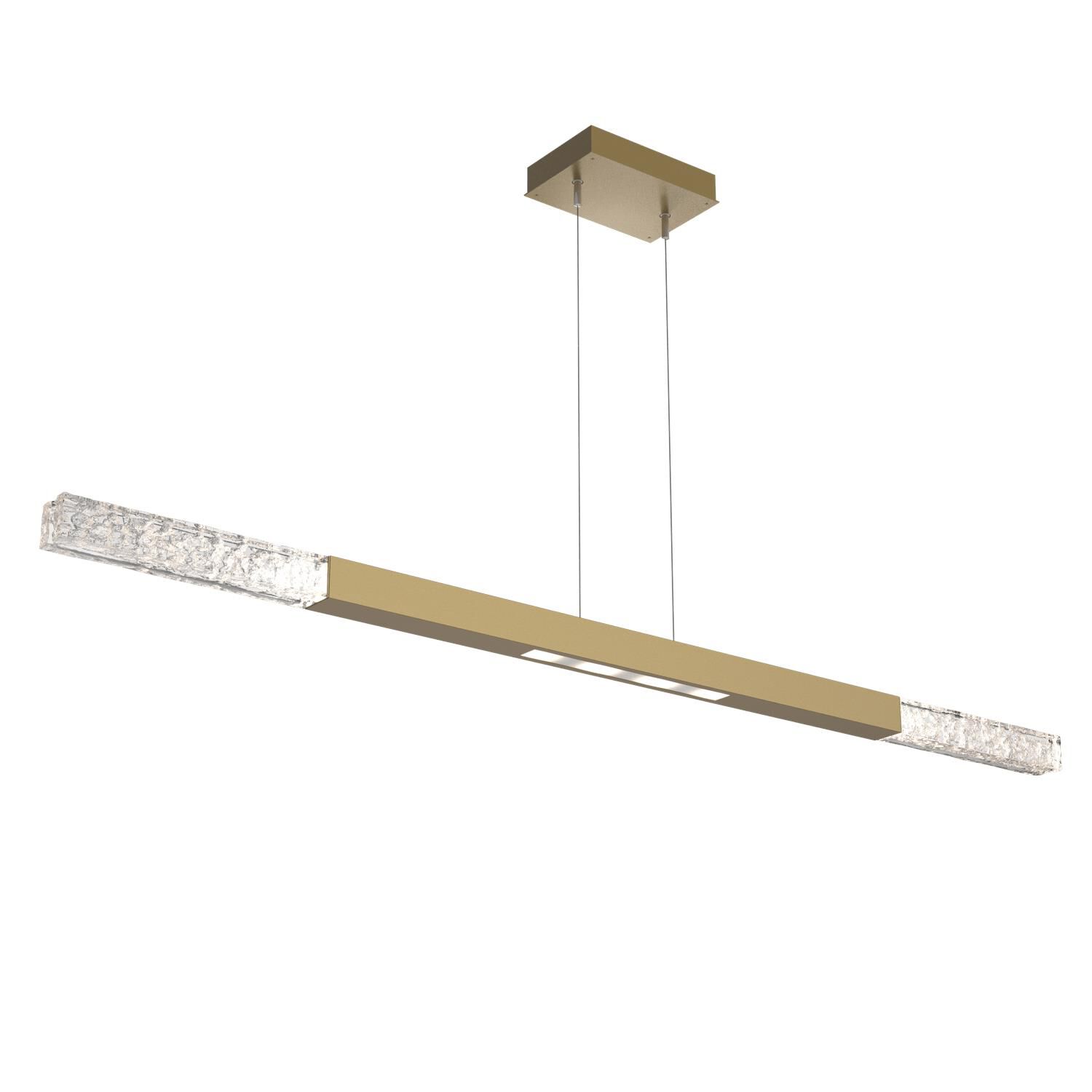 Shown in Gilded Brass finish and Clear Textured glass