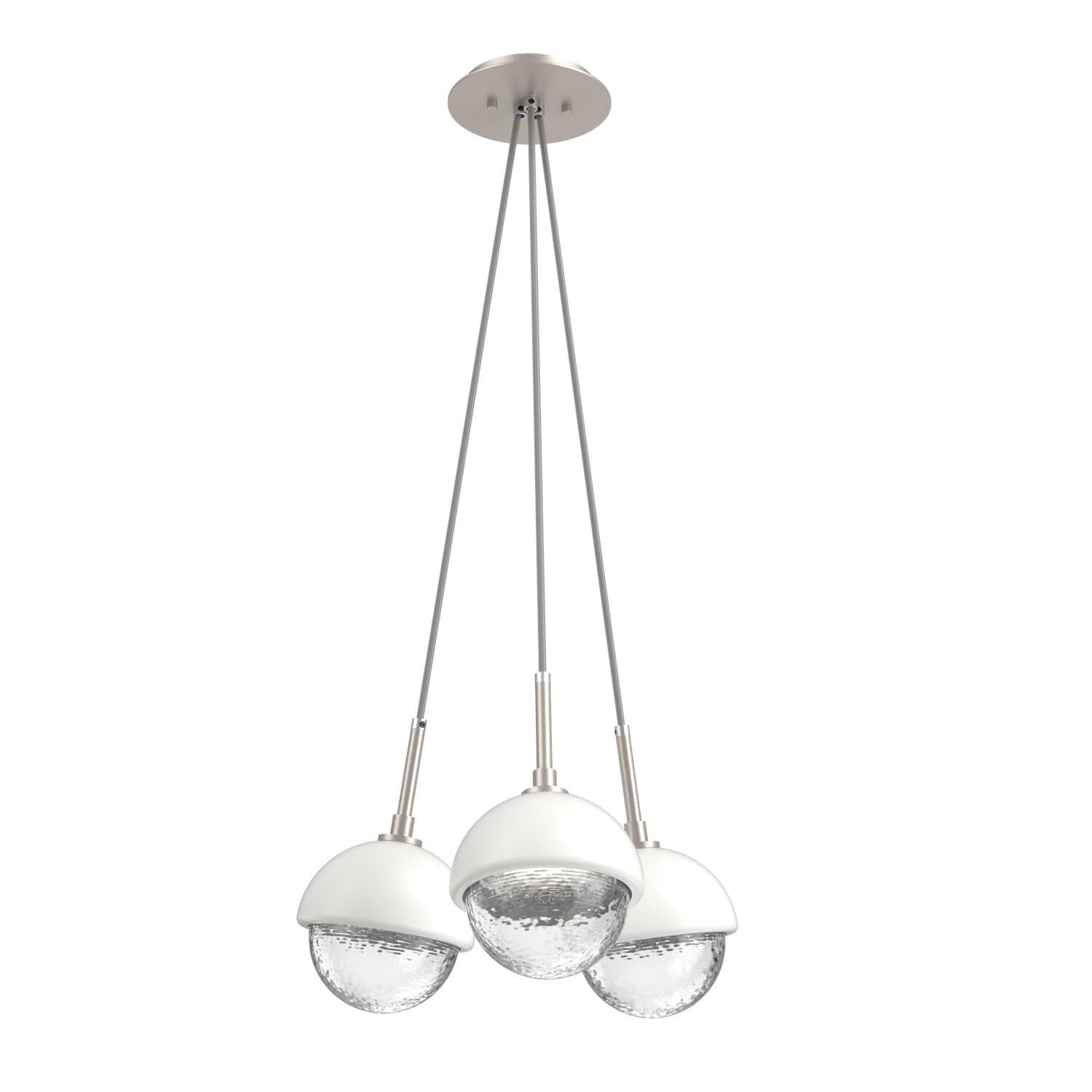 Shown in Beige Silver finish and Clear glass and Salt White accent