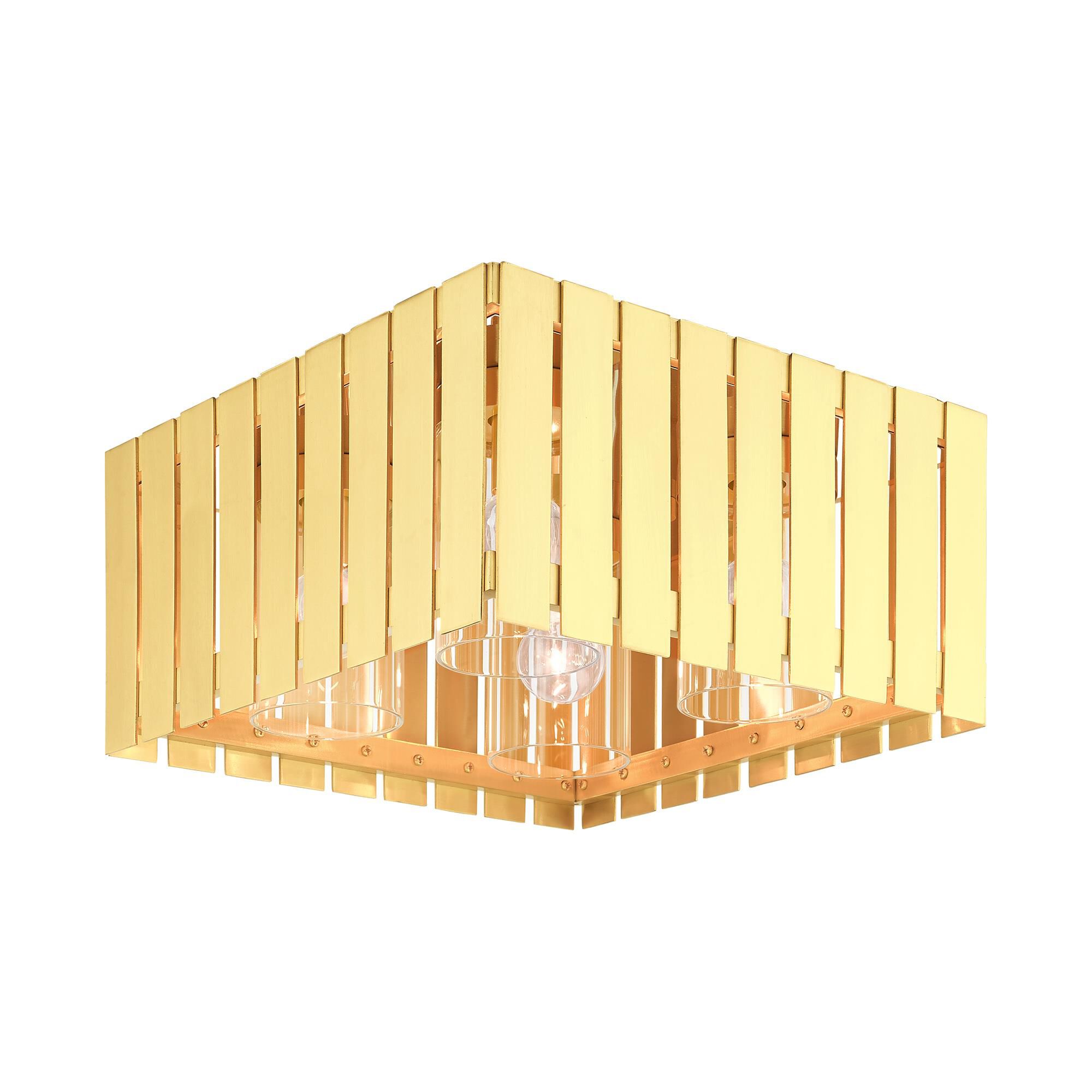Shown in Satin Brass finish and Clear glass and Clear Glass shade