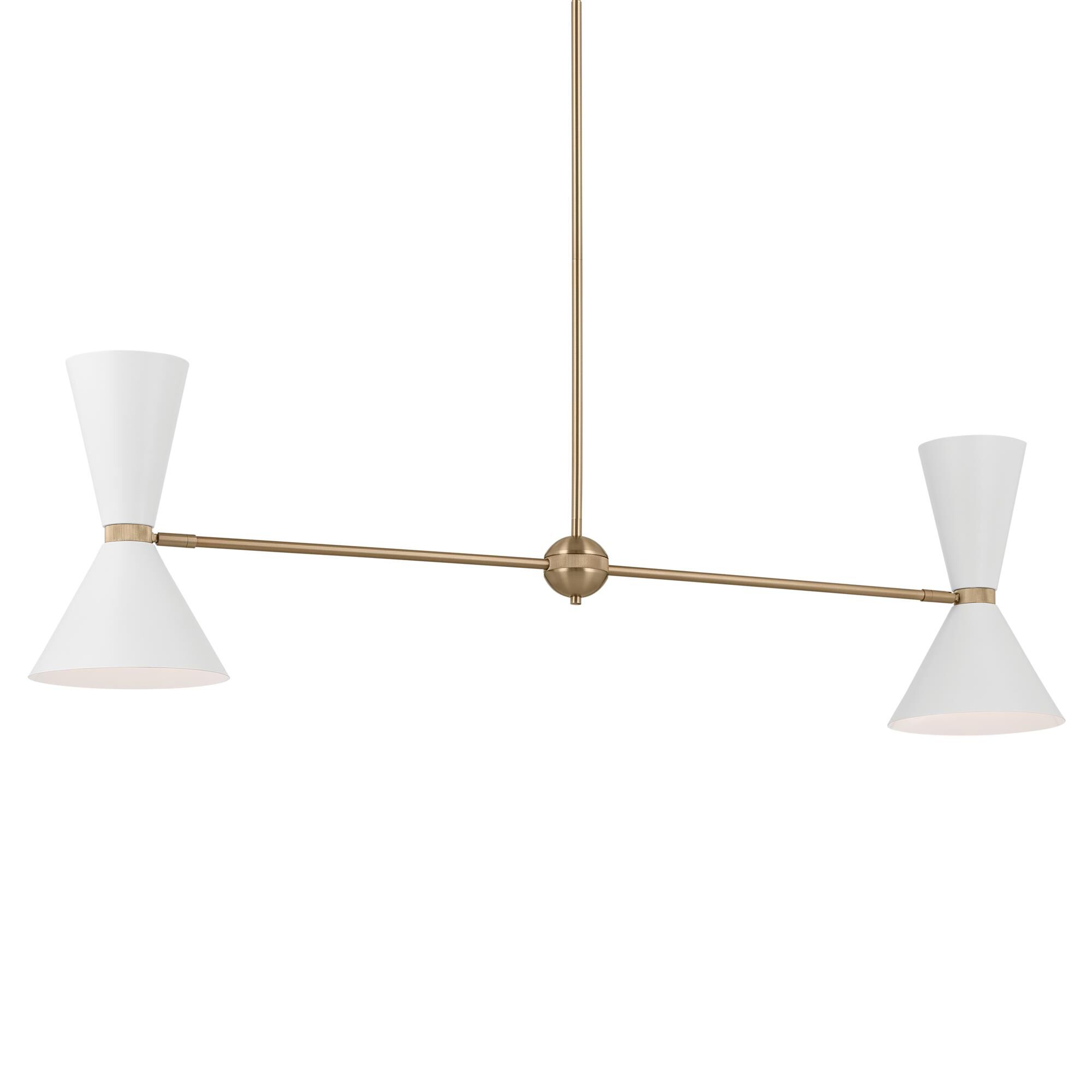 Shown in Champagne Bronze with White finish and Metal and Cone shade