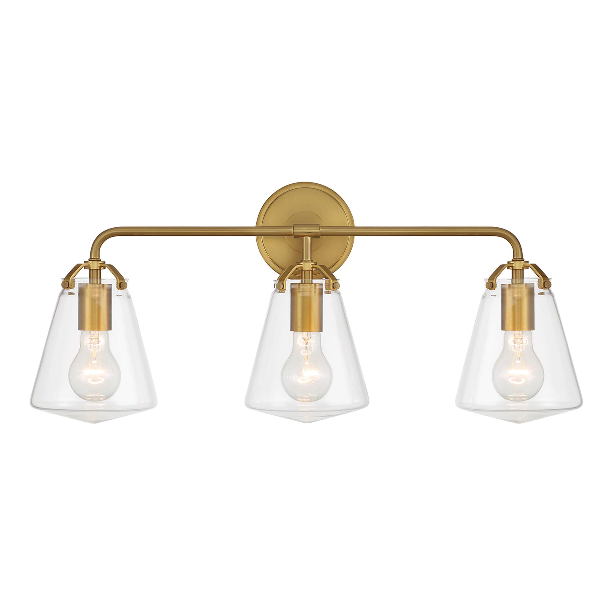 Shown in Luxe Gold finish and Clear glass