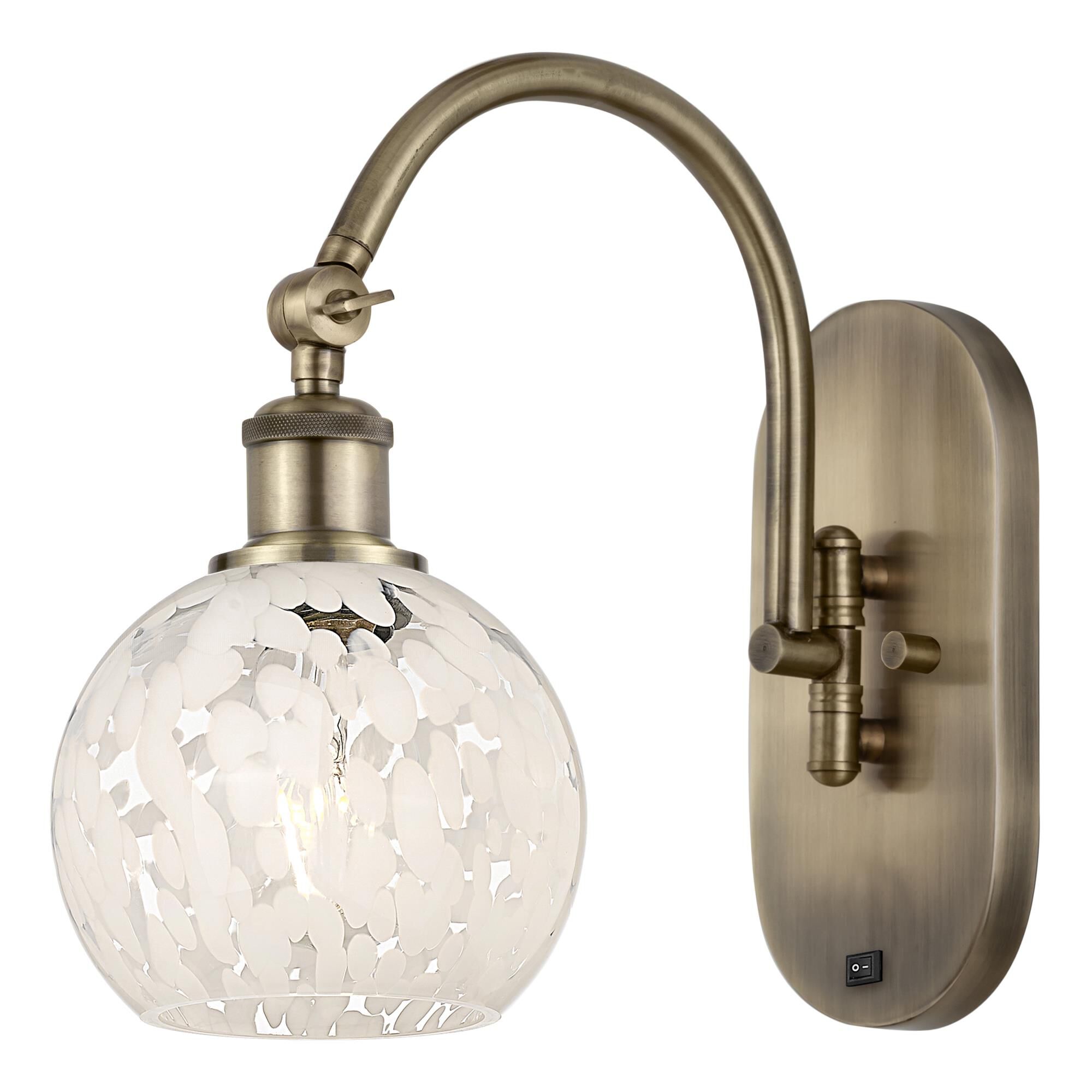 Bruno Marashlian White Mouchette 6 Inch Wall Swing Lamp by Innovations Lighting