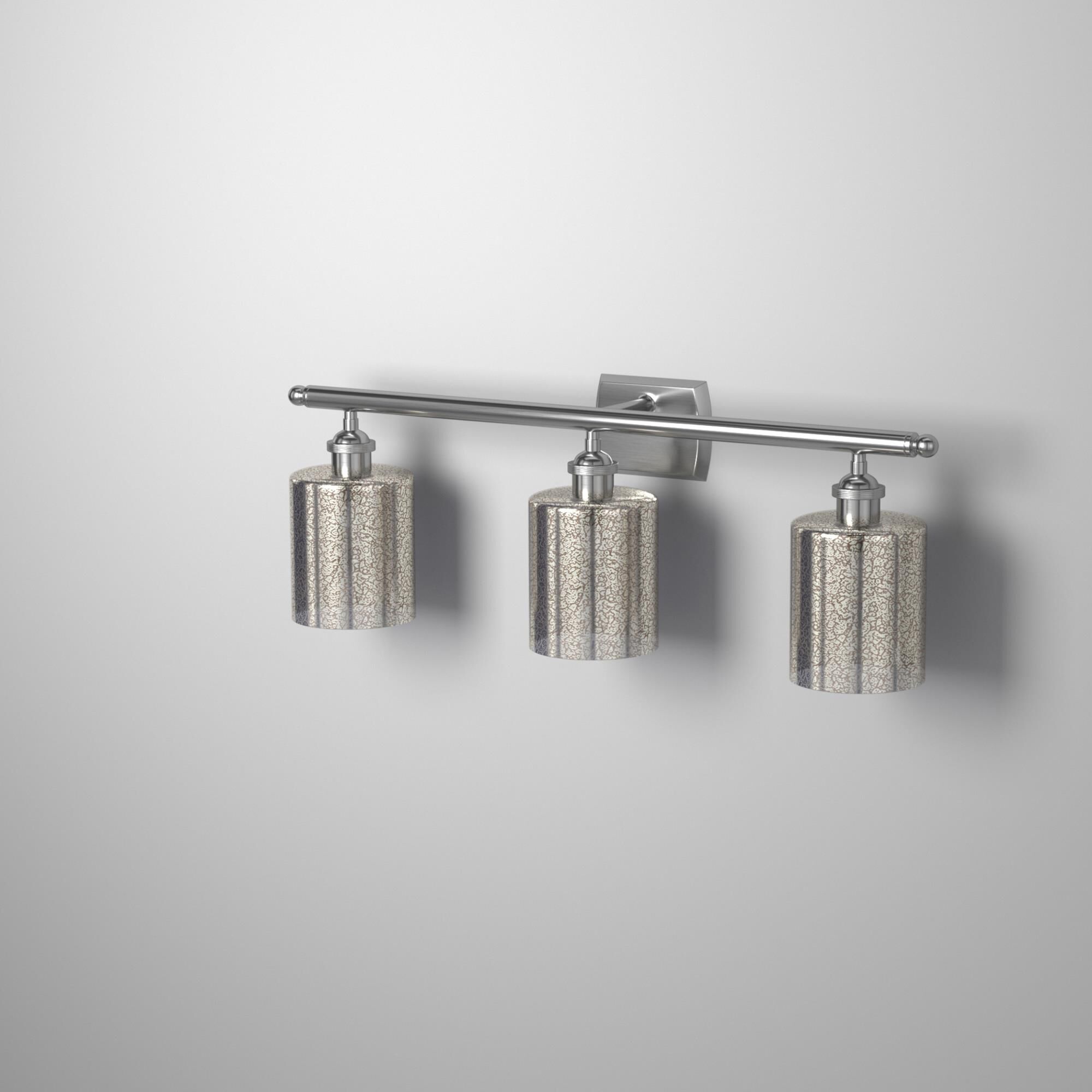 Shown in Brushed Satin Nickel finish and Mercury glass