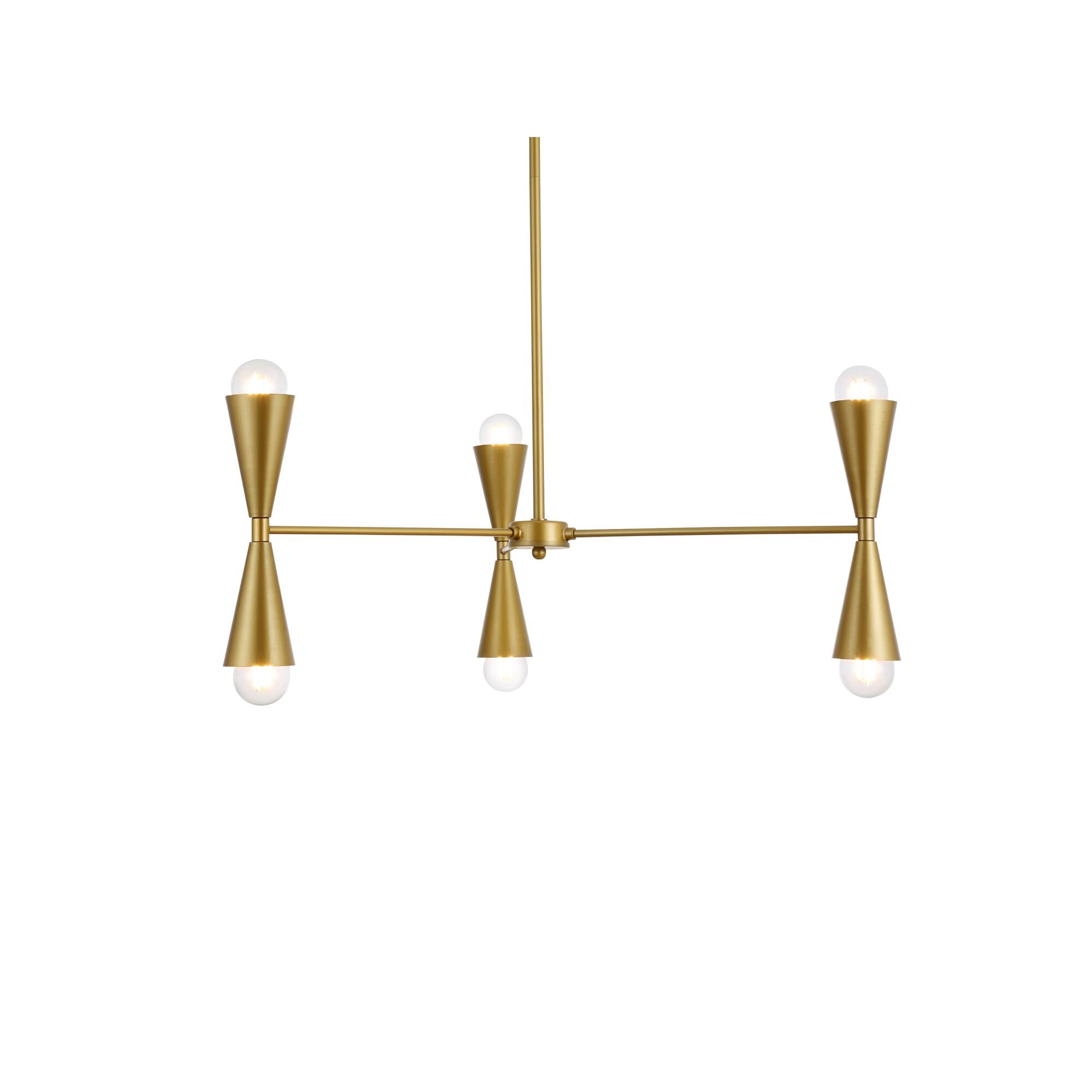 Cade 34 Inch 6 Light Chandelier by Elegant Lighting