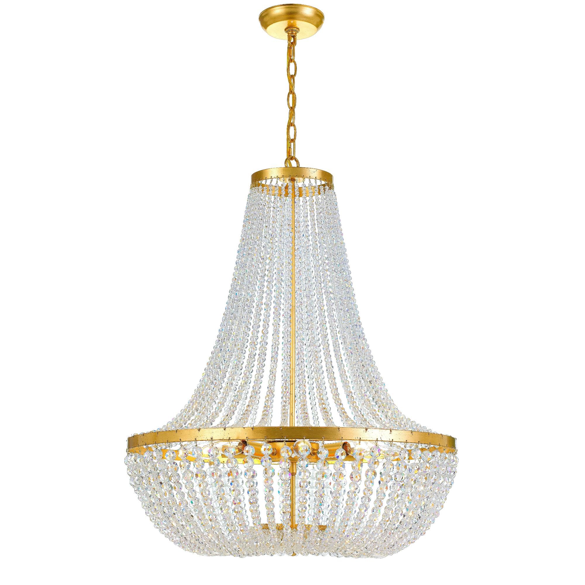 Shown in Antique Gold finish and Clear Glass Beads crystal