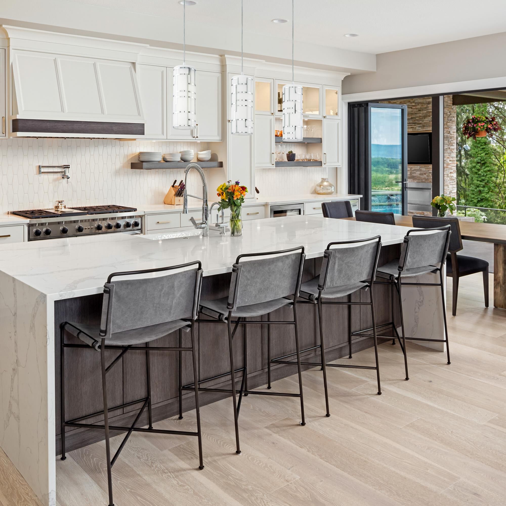 Shown in Chrome finish and White glass