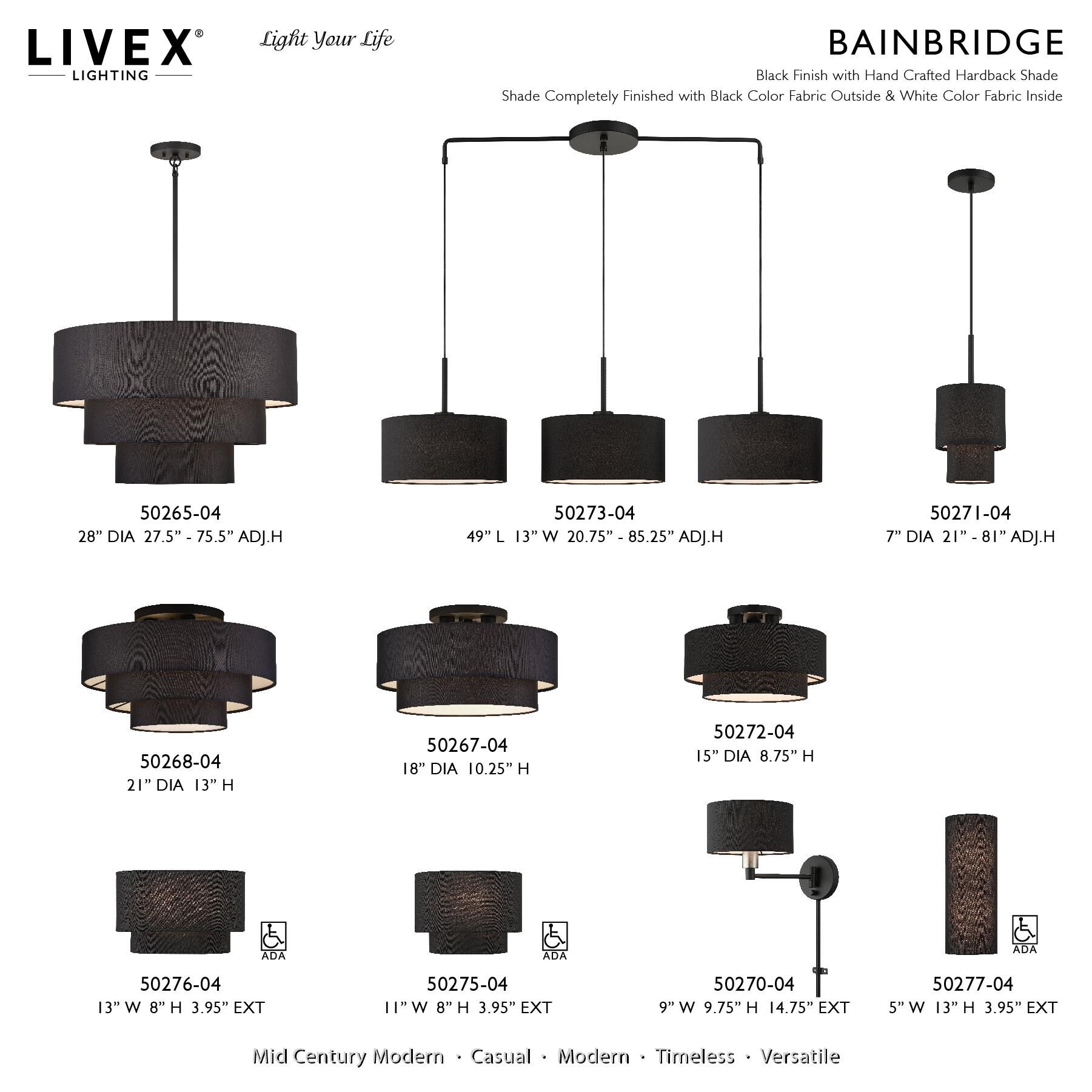 Bainbridge 18 Inch Semi Flush Mount by Livex Lighting