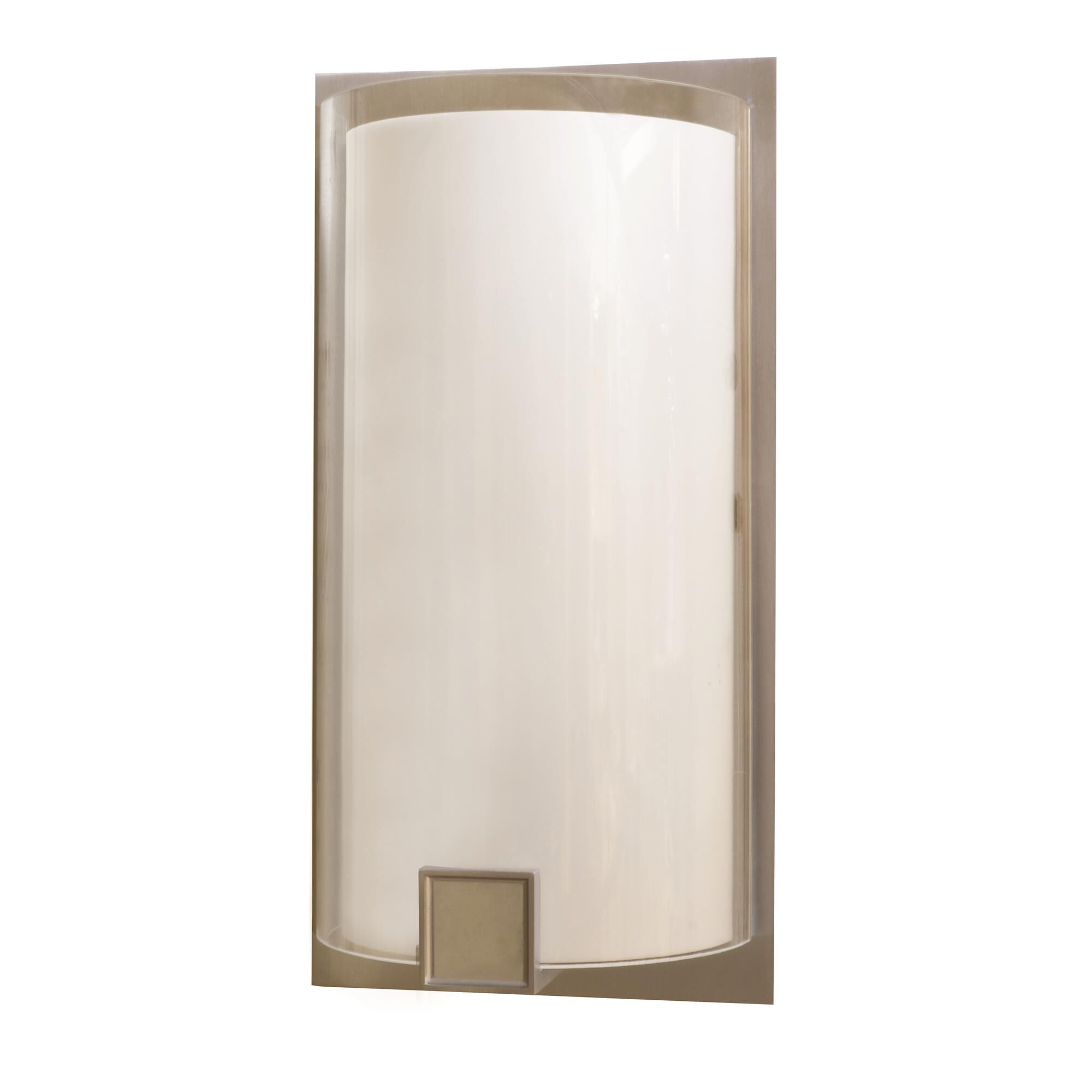 Shown in Satin Nickel finish and White Acrylic glass and No Accent accent