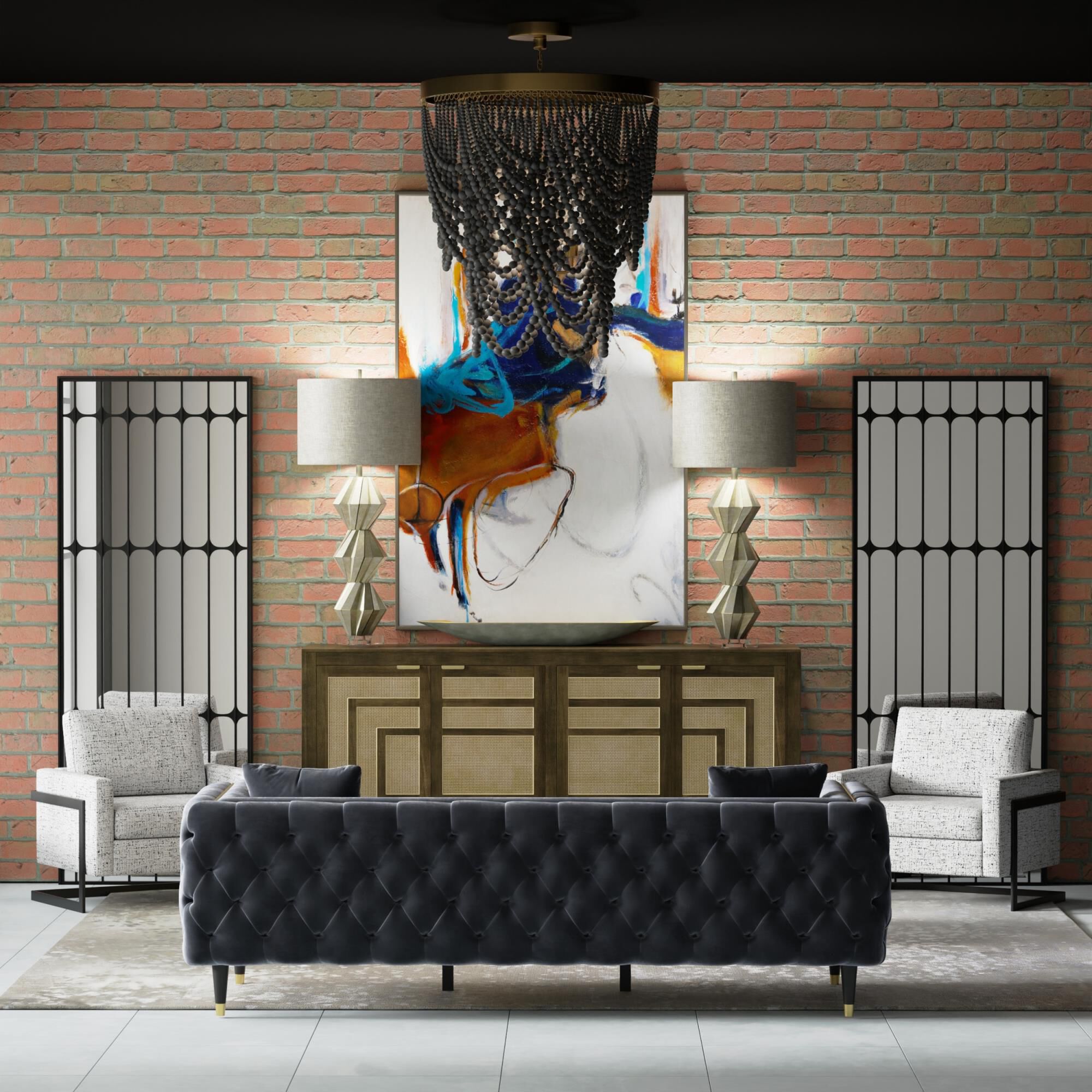 Harp and Finial Pembroke 27 Inch Chandelier