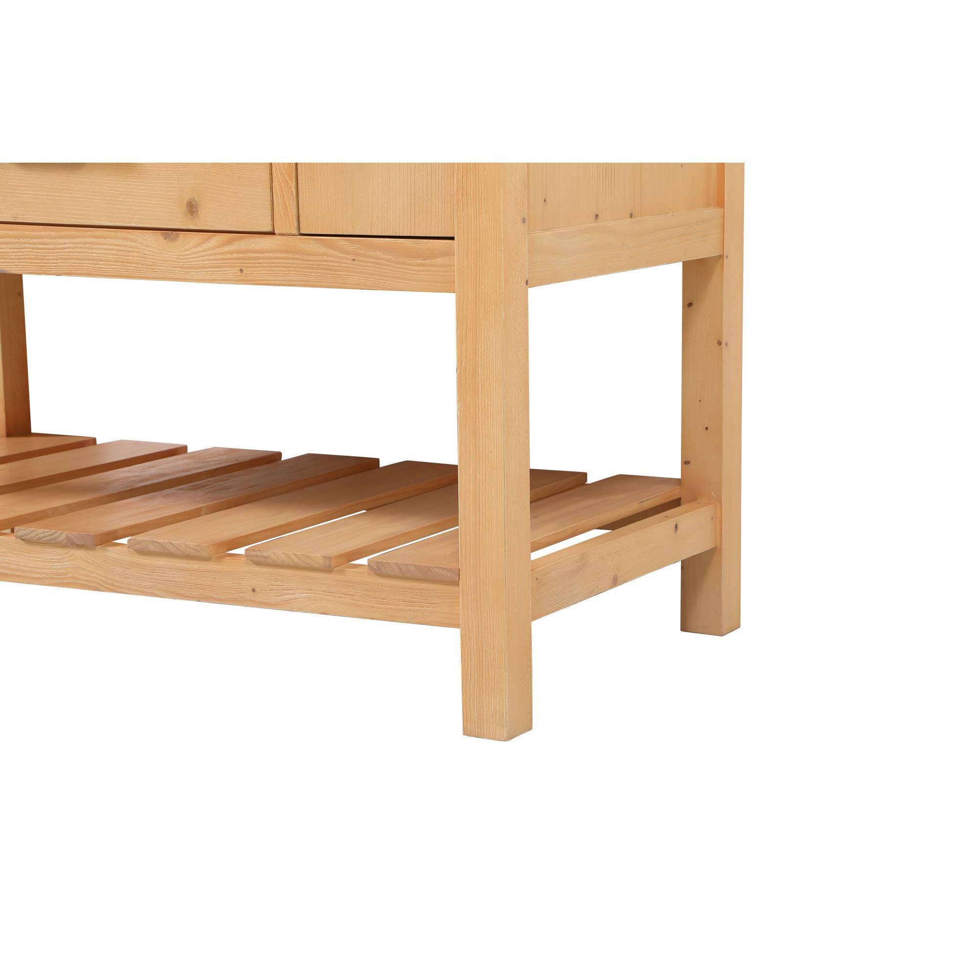 Shown in Natural Wood finish and Without Backsplash accent