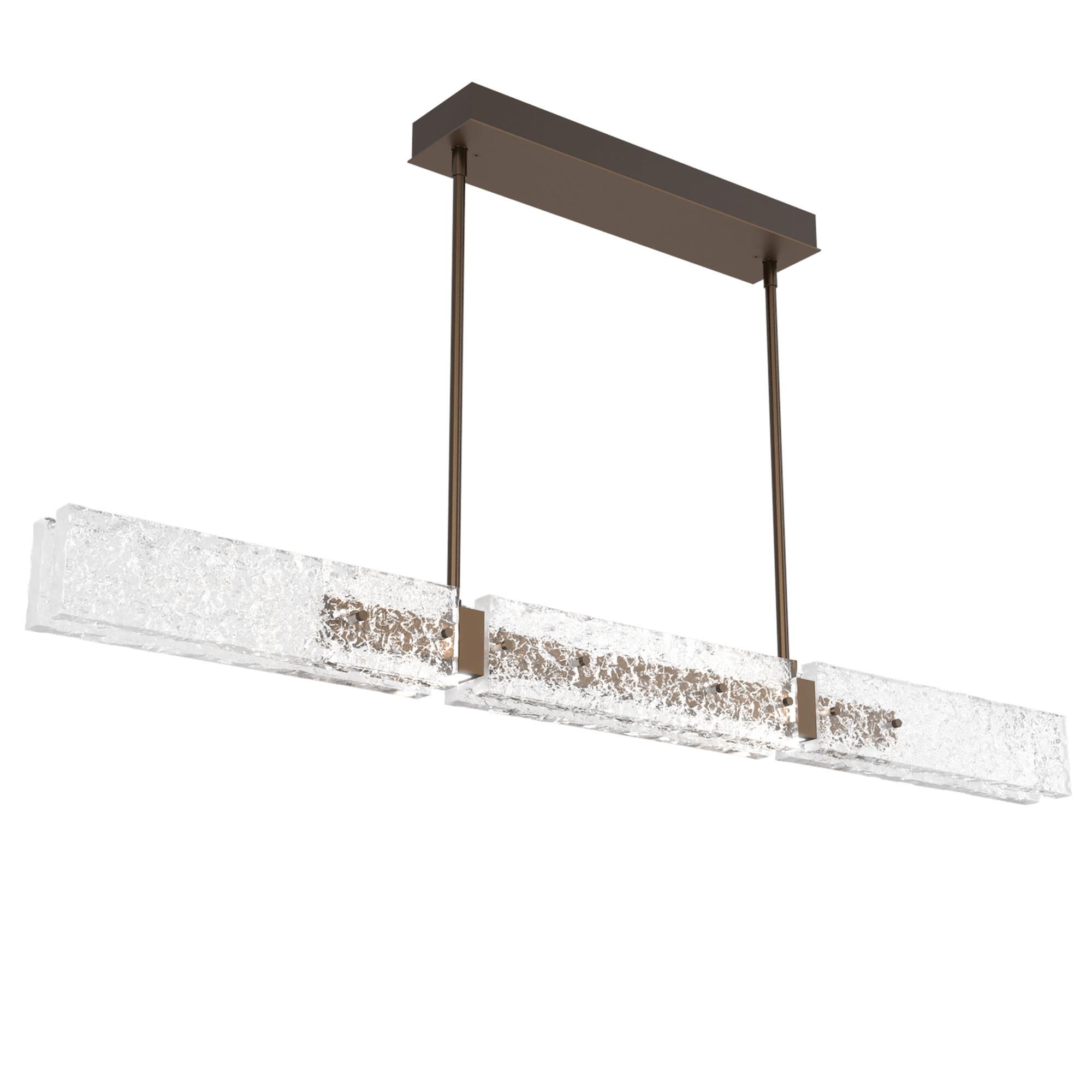 Shown in Flat Bronze finish and Clear Textured Cast glass