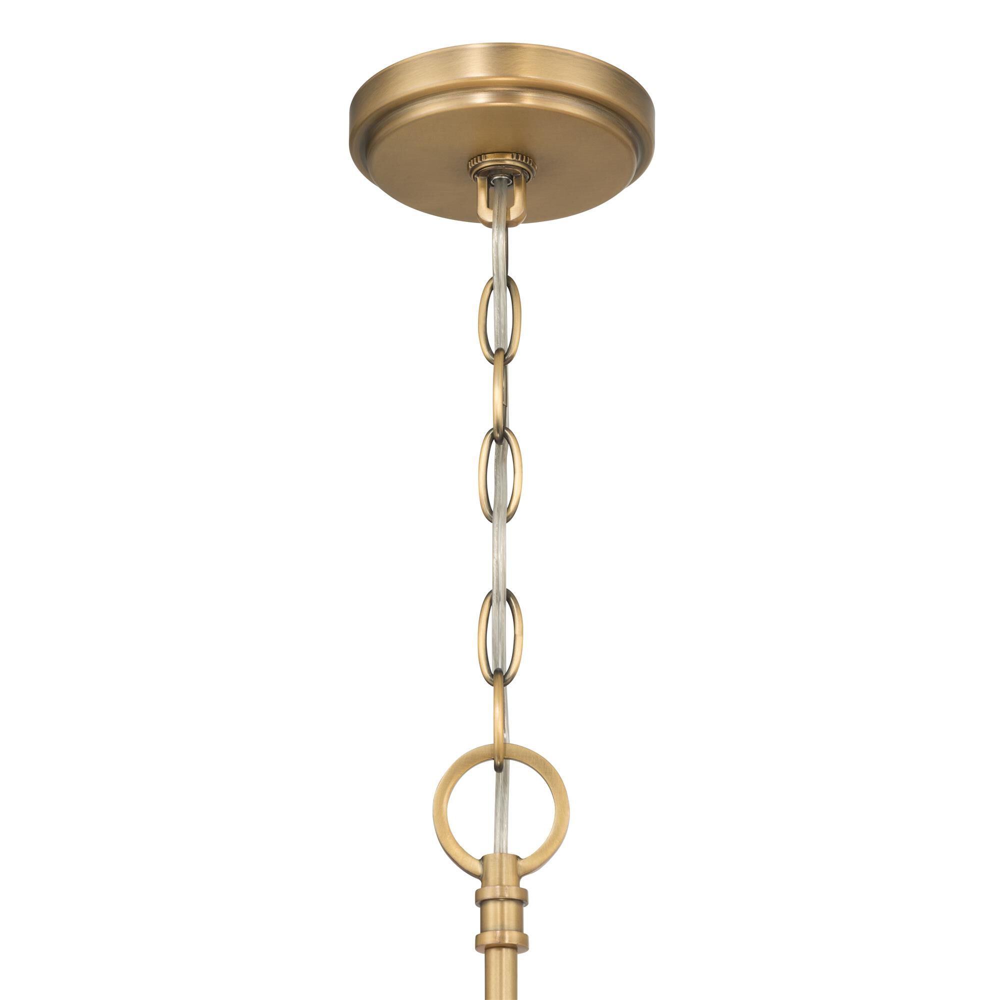 Shown in Legacy Brass finish and White shade