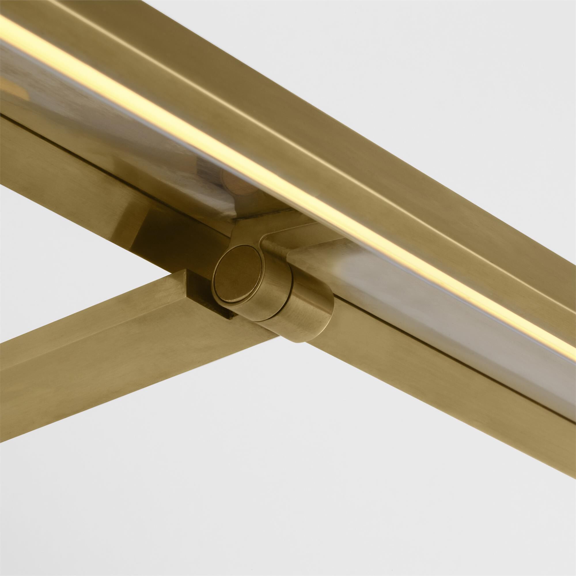 Shown in Hand-Rubbed Antique Brass finish and Brass shade