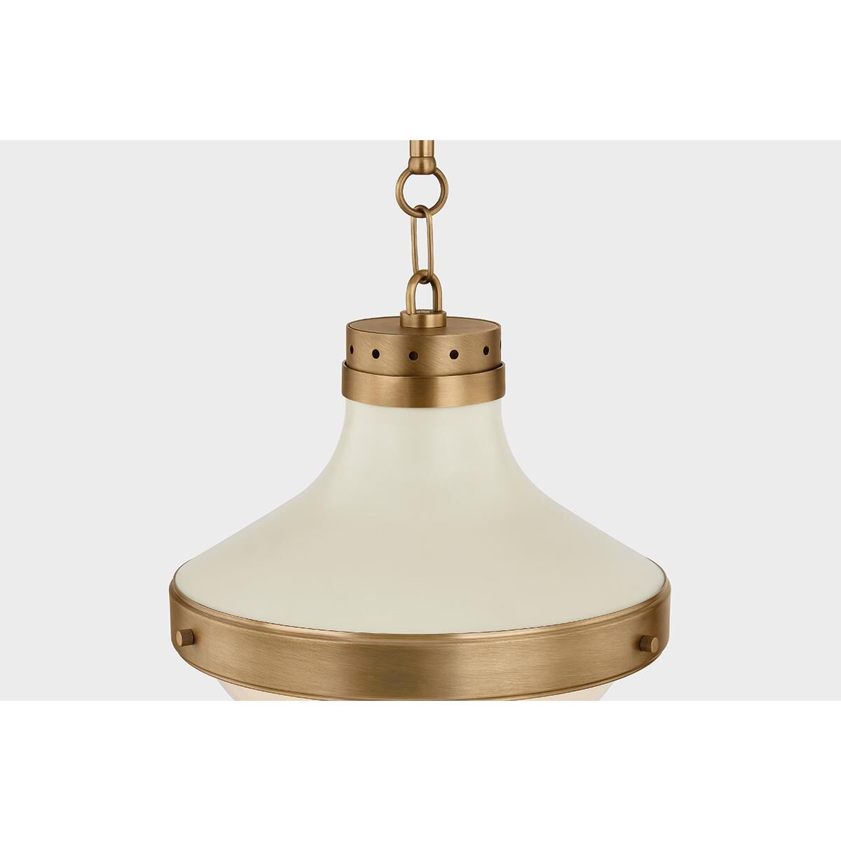 Shown in Patina Brass And Soft Sand finish and Opal Glossy shade