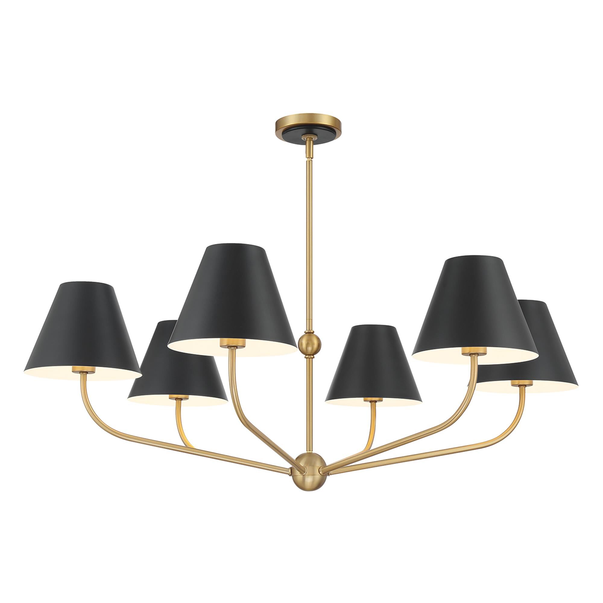 Shown in Vibrant Gold and Matte Black finish and Steel shade